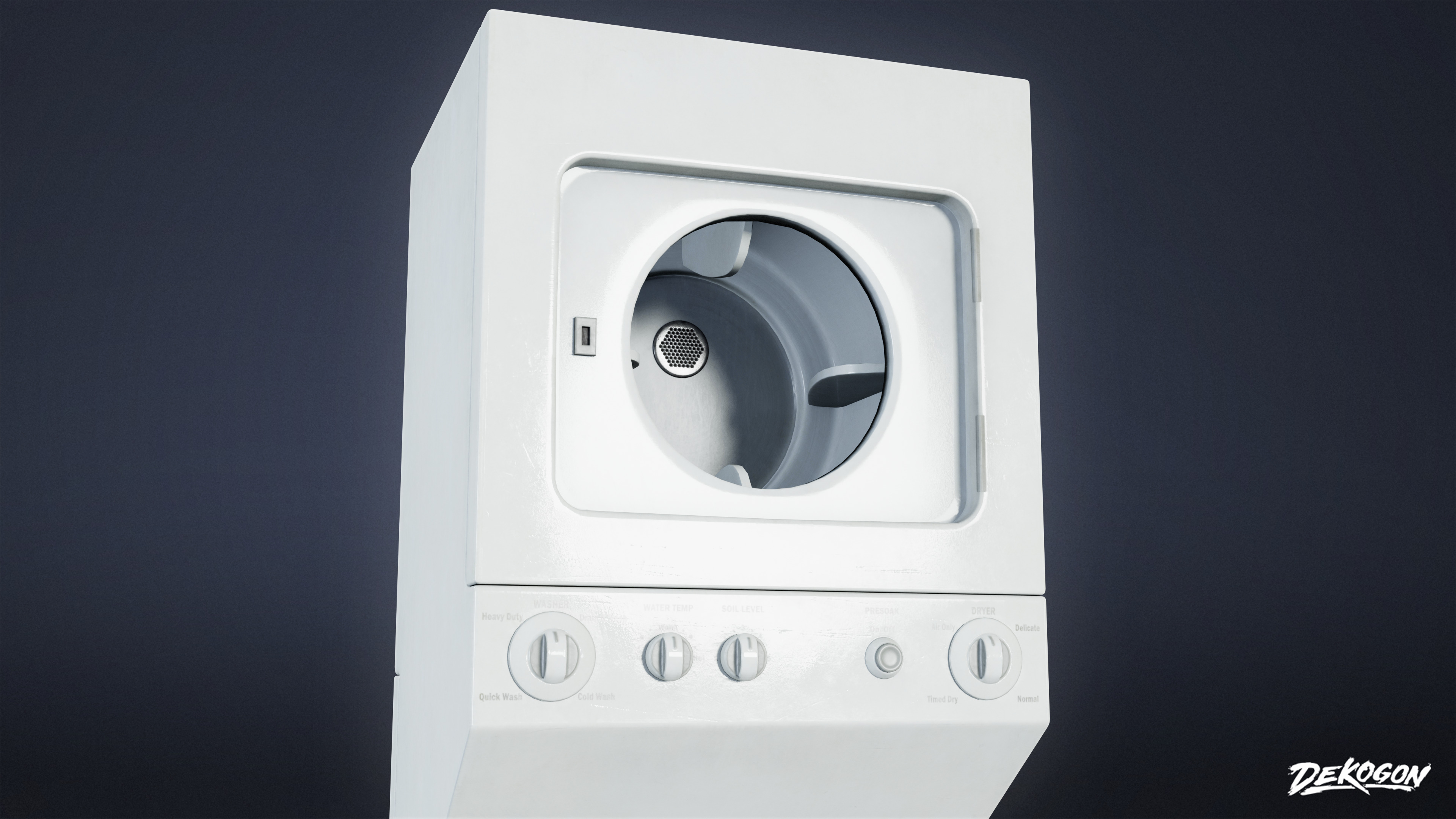 LAUNDROMAT - Standing Laundry Machine 02 - LOW POLY AND NANITE Low-poly 3D model_5