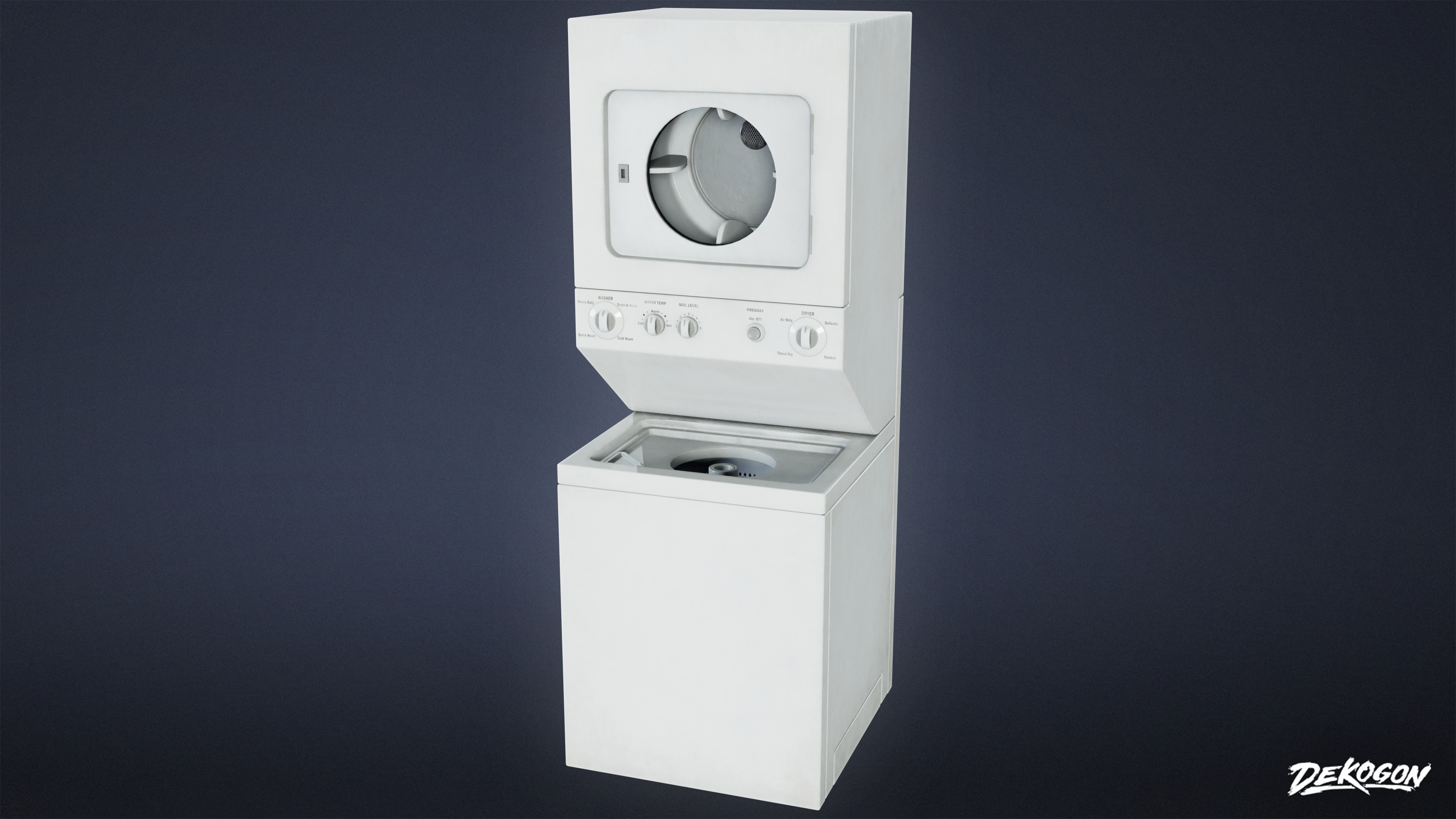 LAUNDROMAT - Standing Laundry Machine 02 - LOW POLY AND NANITE Low-poly 3D model_4
