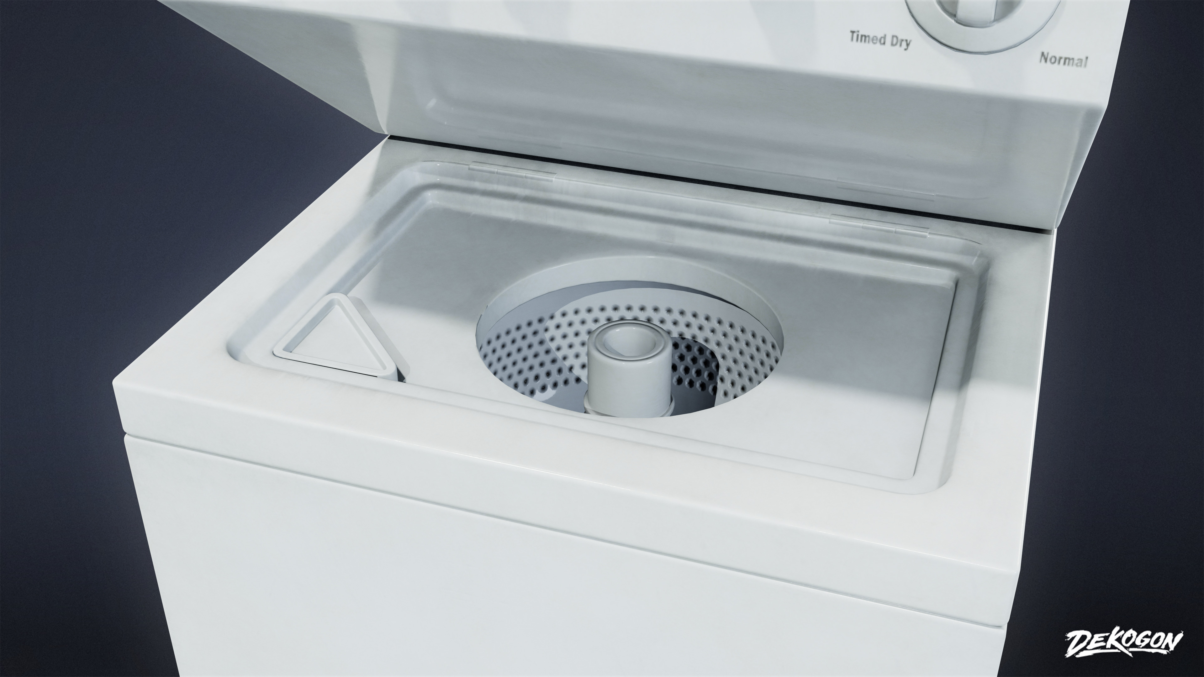 LAUNDROMAT - Standing Laundry Machine 02 - LOW POLY AND NANITE Low-poly 3D model_6