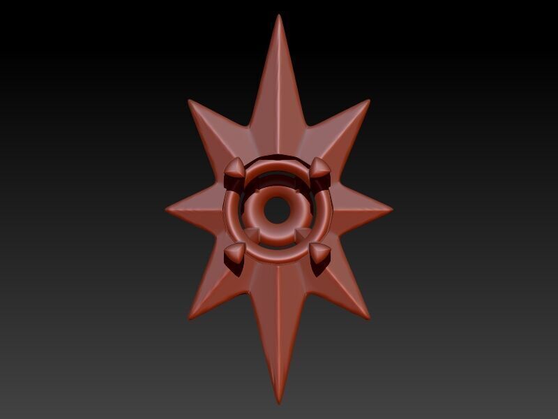 3D 8 Pointed North Star Pendant Charm Necklace Jewelry 3D print model_5