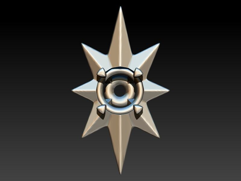 3D 8 Pointed North Star Pendant Charm Necklace Jewelry 3D print model_8