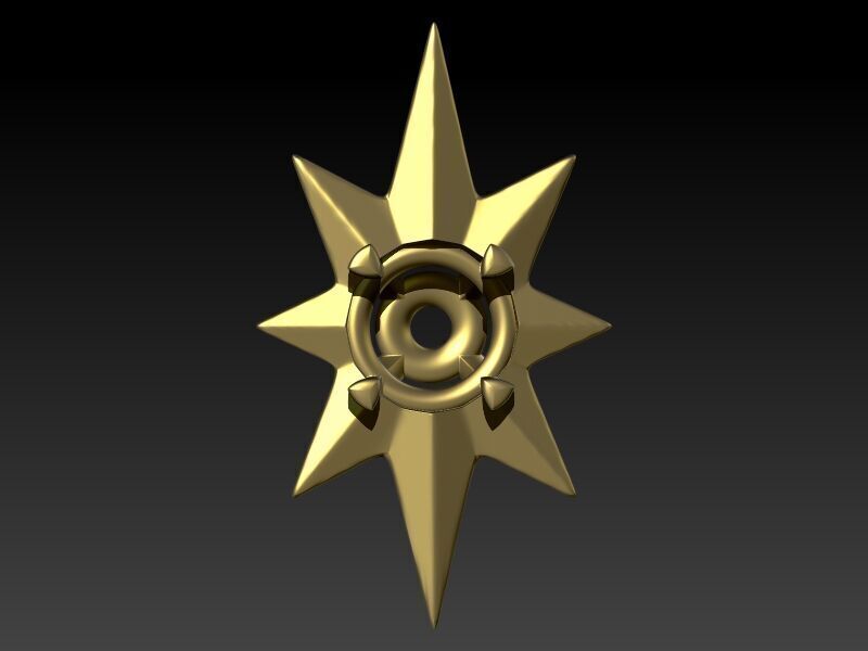 3D 8 Pointed North Star Pendant Charm Necklace Jewelry 3D print model_1