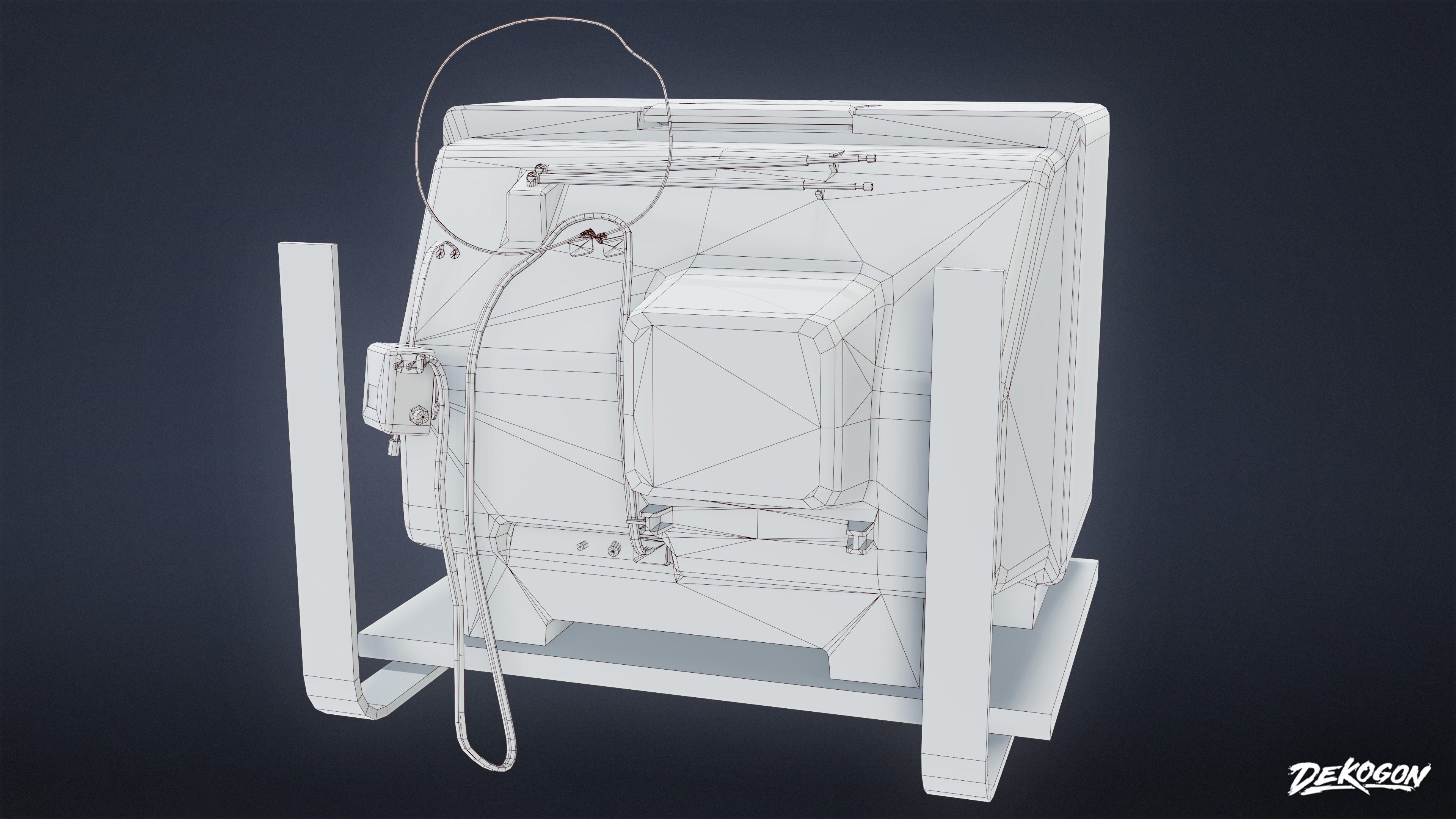 LAUNDROMAT - Television Mounted 01 - NANITE Low-poly 3D model_7
