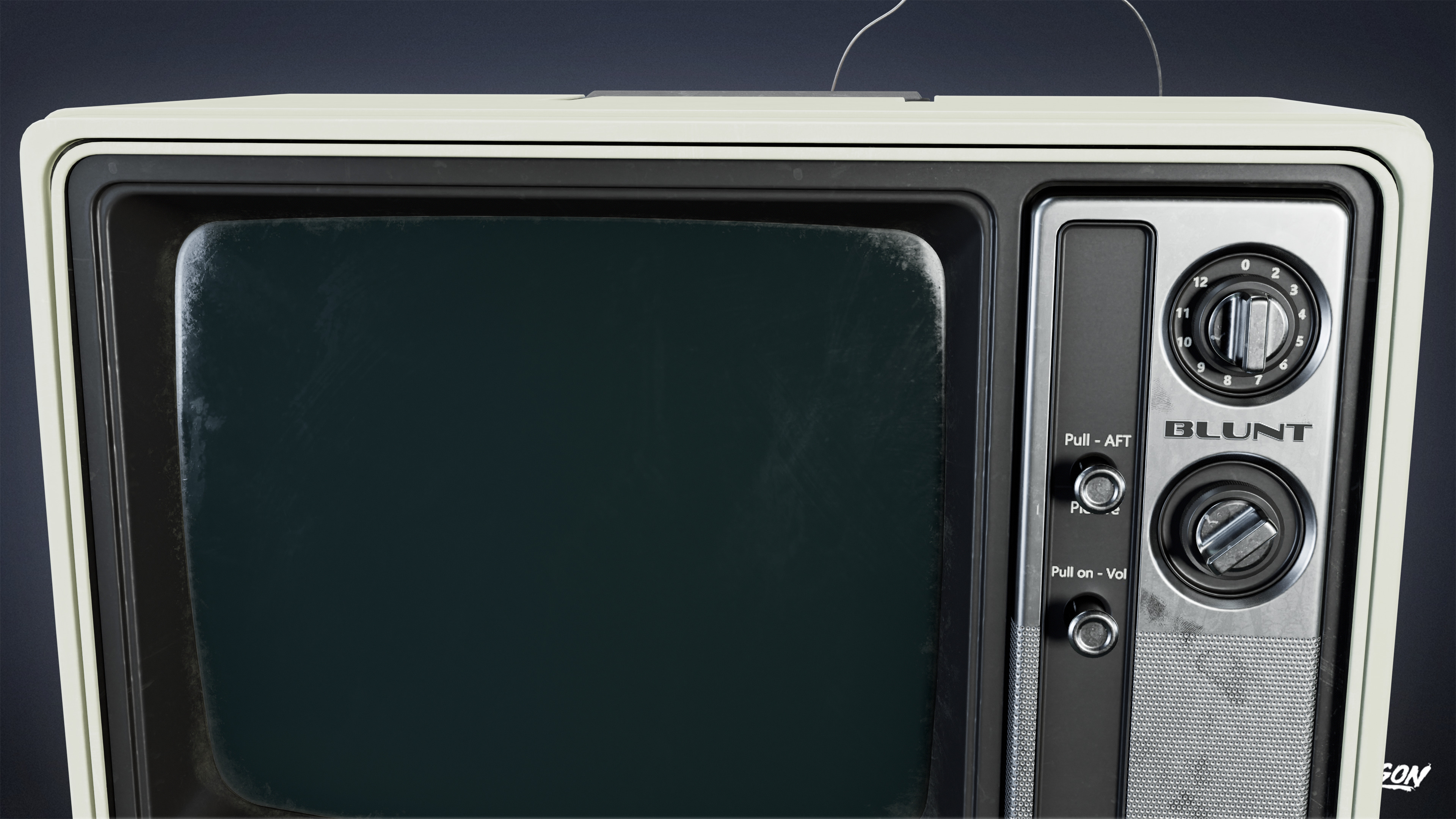 LAUNDROMAT - Television Mounted 01 - NANITE Low-poly 3D model_6