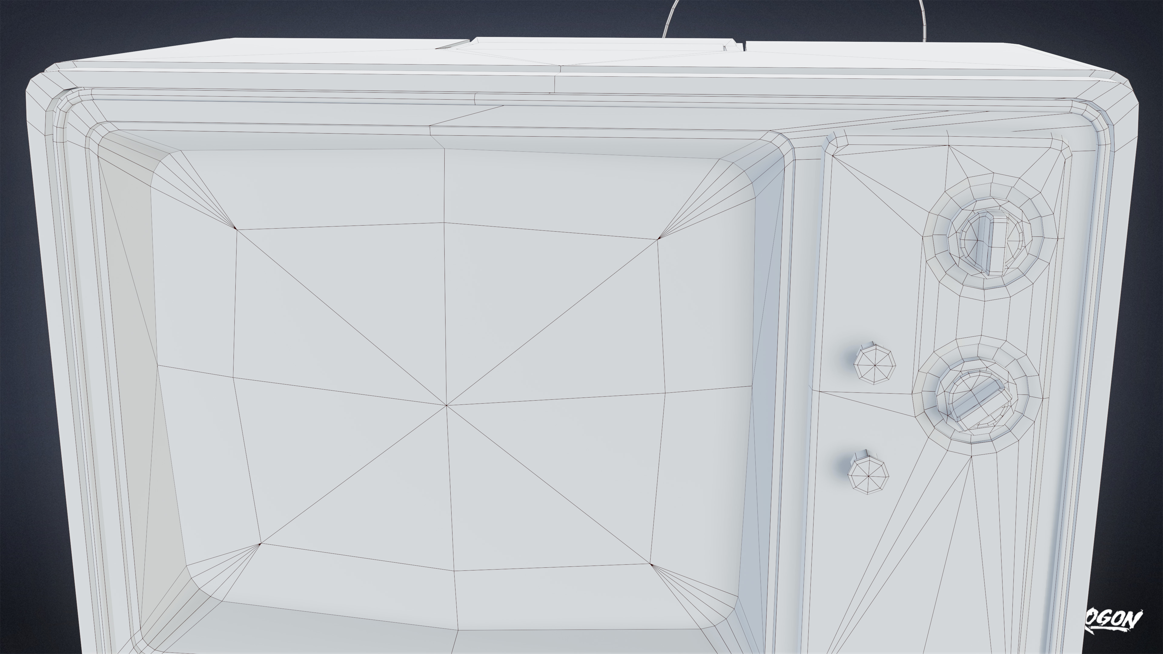 LAUNDROMAT - Television Mounted 01 - NANITE Low-poly 3D model_8