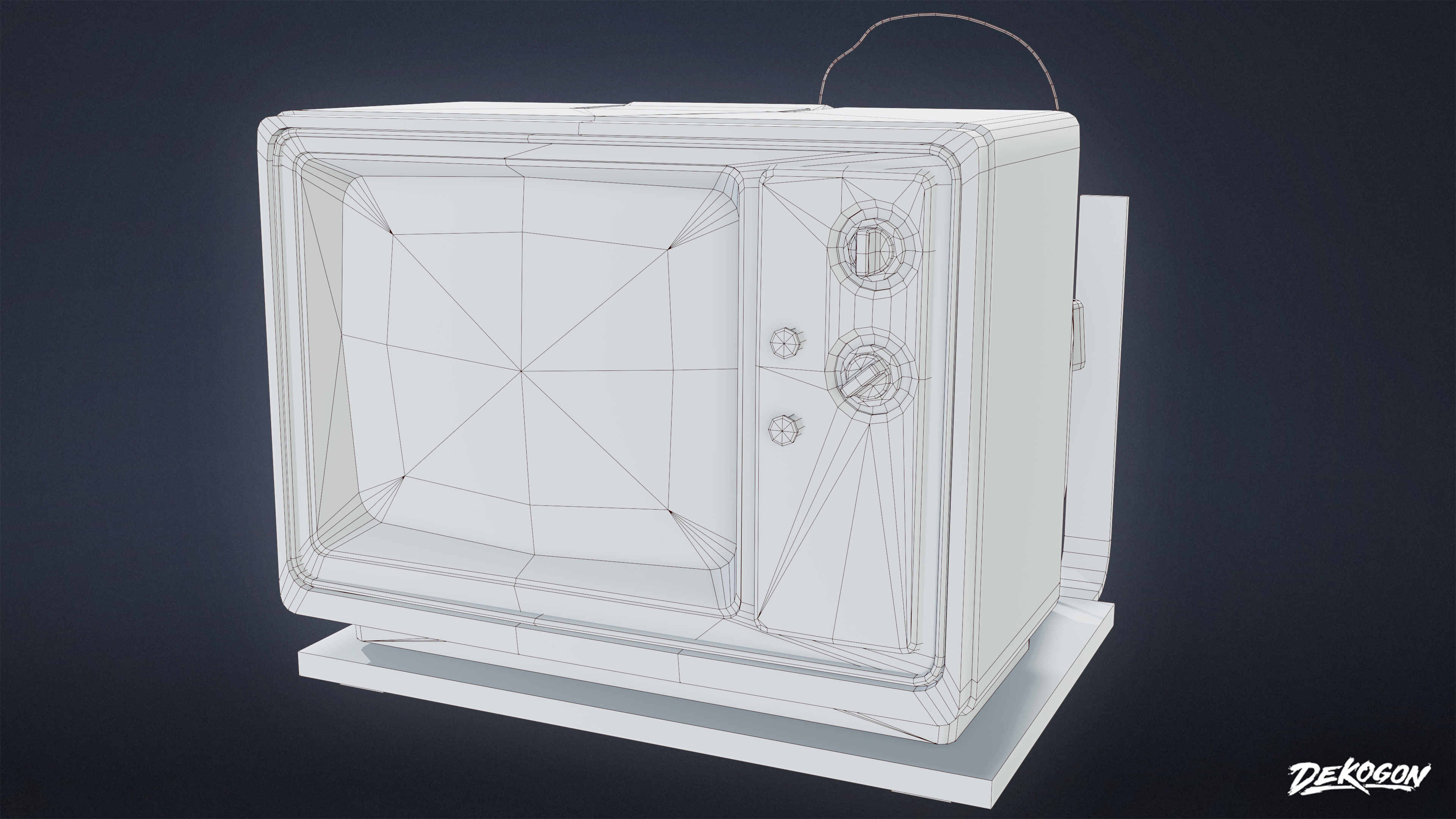 LAUNDROMAT - Television Mounted 01 - NANITE Low-poly 3D model_9