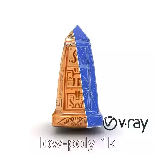 Miniature Hieroglyphic Obelisk Sculpture model pack Low-poly 3D model