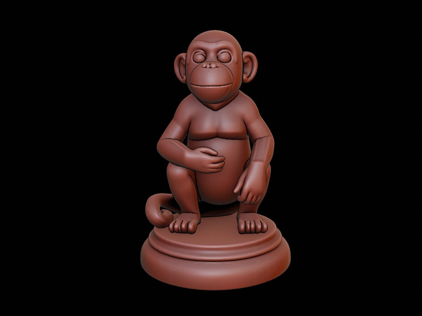 Monkey Figure Printable 3D print model_2