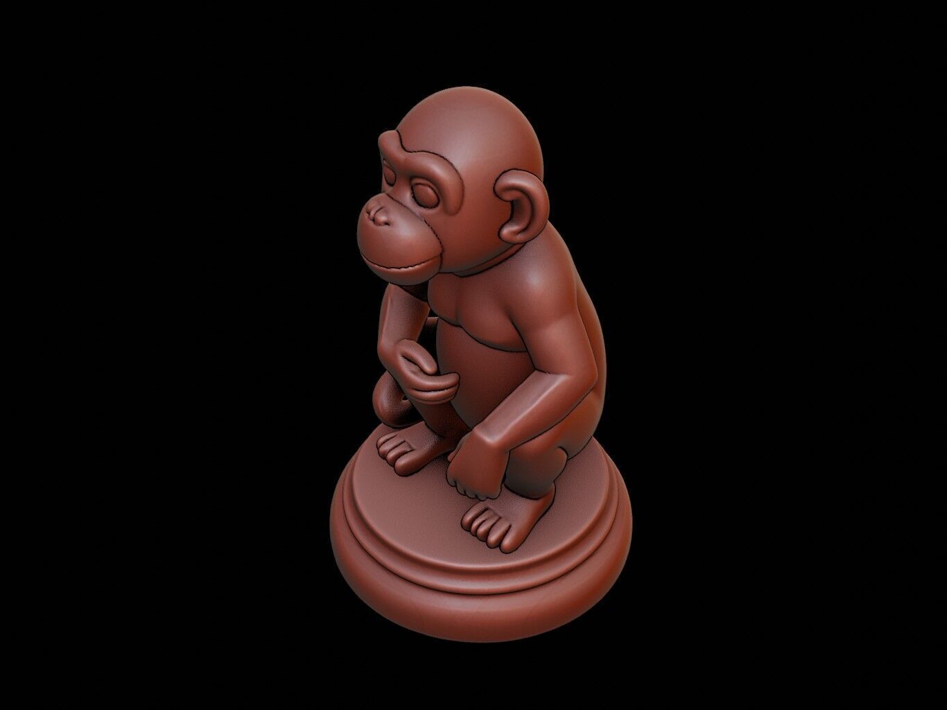 Monkey Figure Printable 3D print model_1