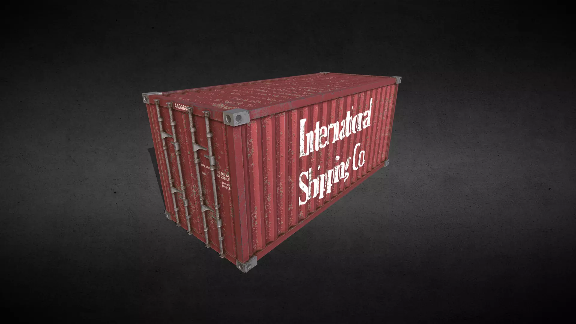 53ft Shipping Container that is Game Ready Low-poly 3D model_0