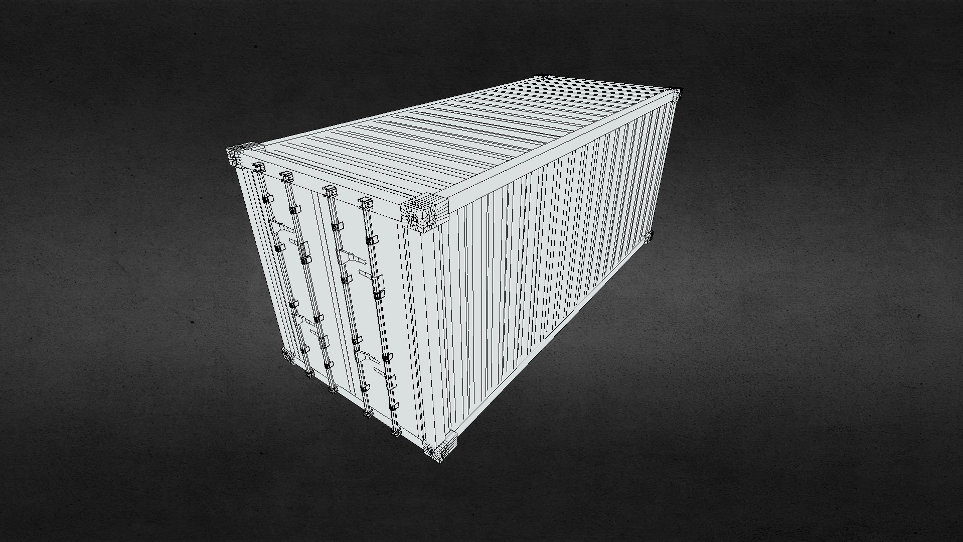 53ft Shipping Container that is Game Ready Low-poly 3D model_4