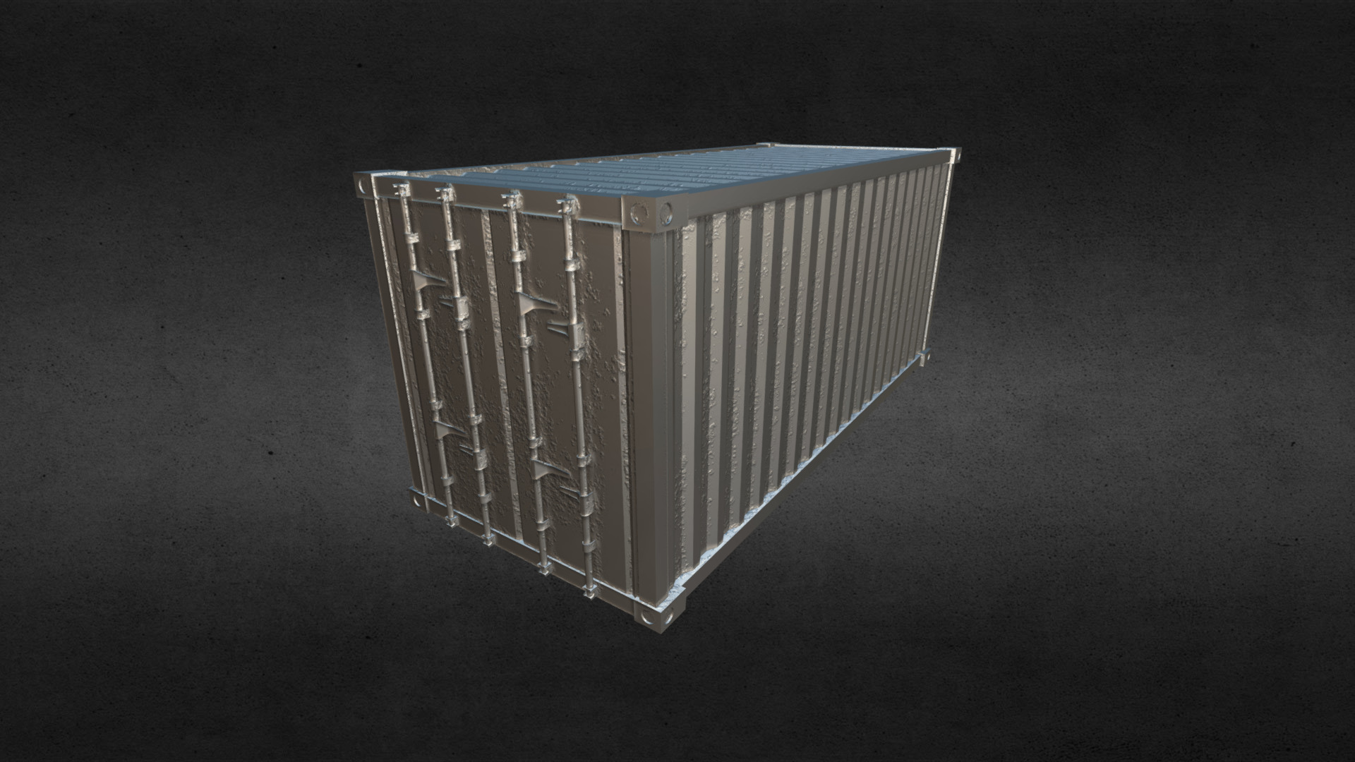 53ft Shipping Container that is Game Ready Low-poly 3D model_7