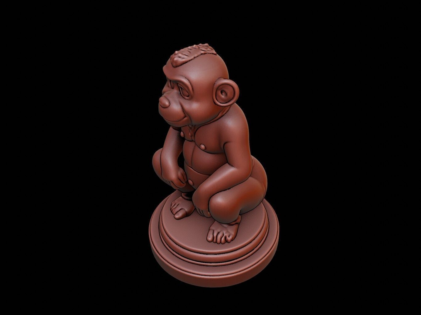 Monkey Figure Printable 3D print model_1