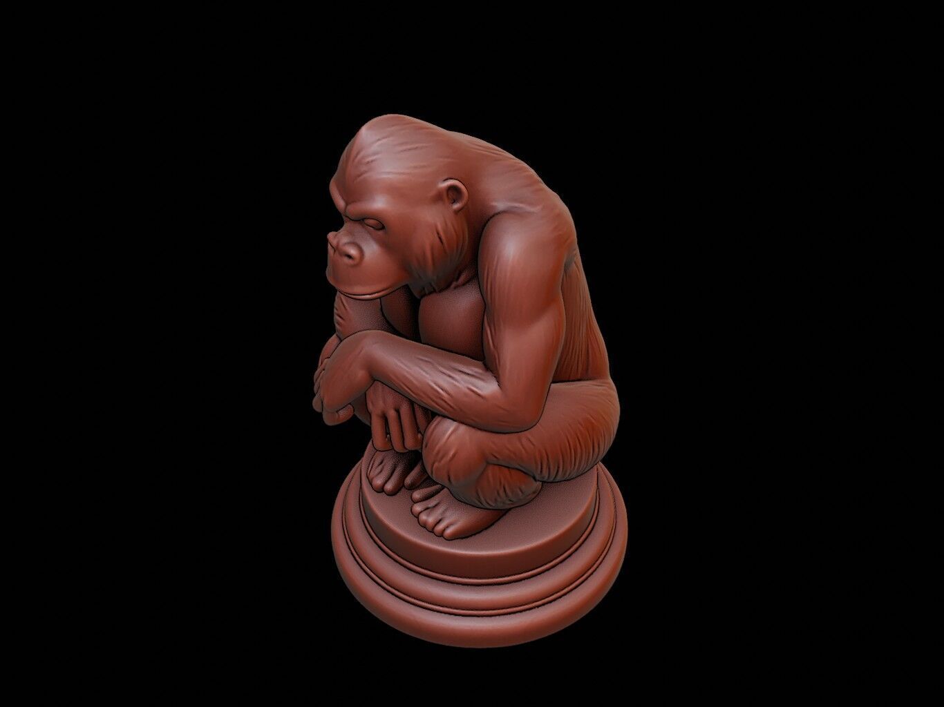 Orangutan Figure Printable 3D print model_1