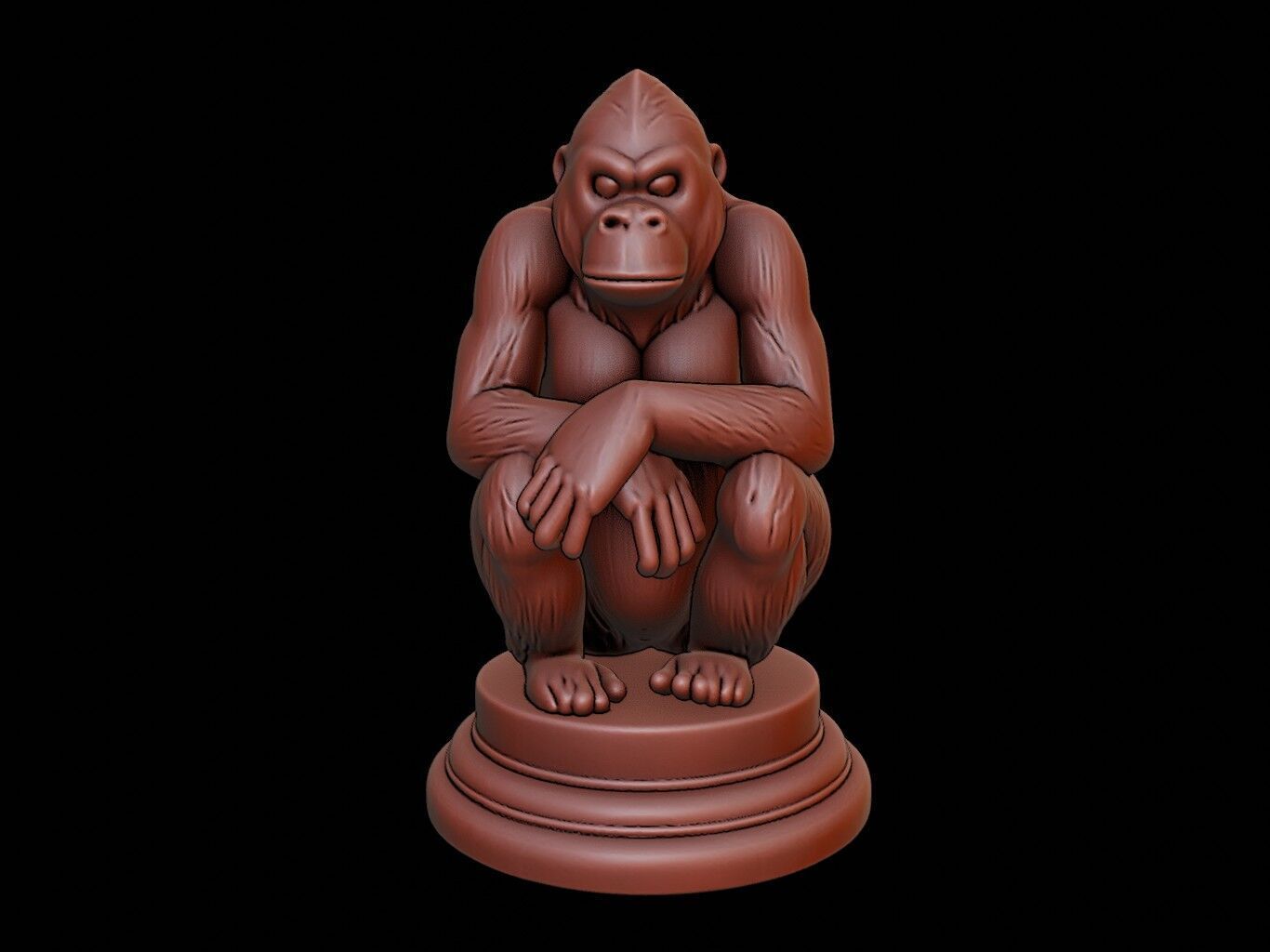 Orangutan Figure Printable 3D print model_2