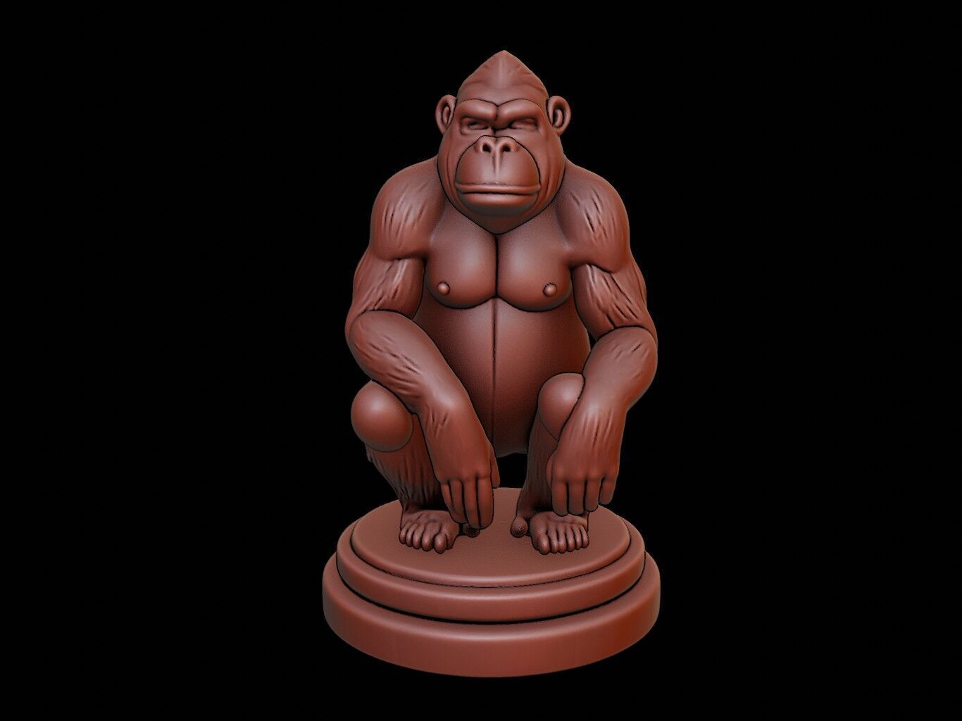 Orangutan Figure Printable 3D print model_2