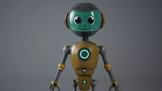 Favory - Cute and Functional 3D Robot Model Rigged Animated Low-poly 3D model