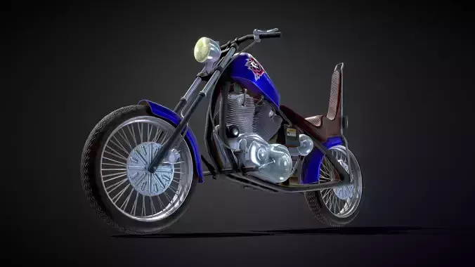 Evolution Sportster Chopper High Quality 3D Model