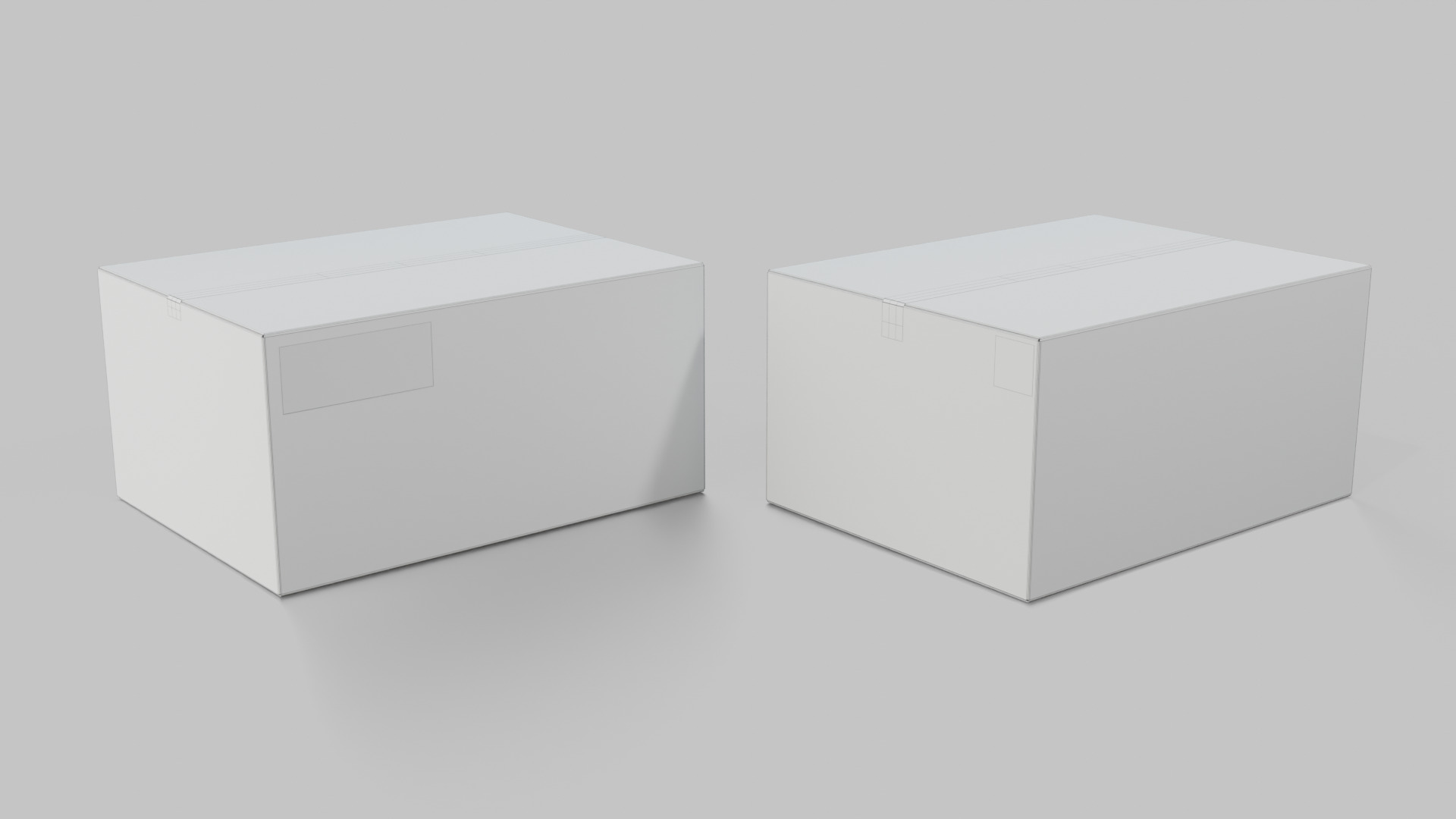 Rectangular Cardboard Box - Rigged and Fully Customizable Low-poly 3D model_15