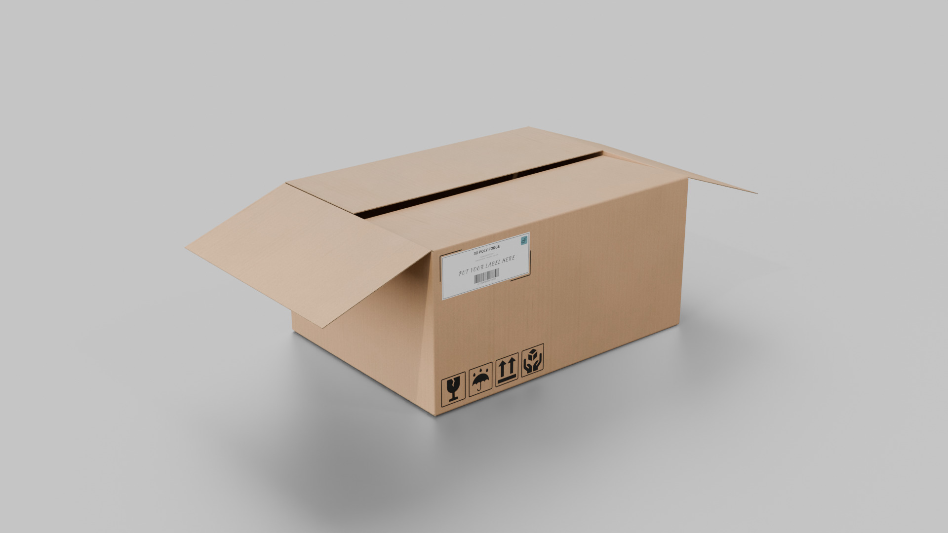 Rectangular Cardboard Box - Rigged and Fully Customizable Low-poly 3D model_8