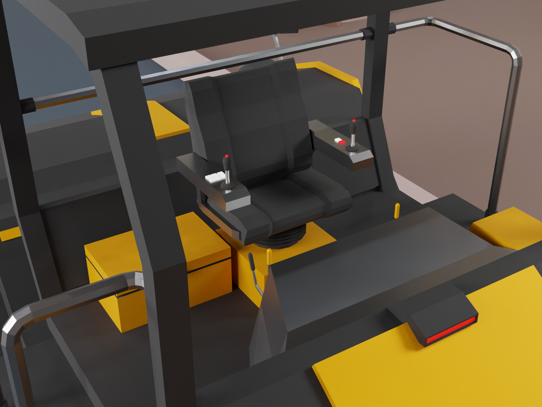 Tandem Vibratory Roller Heavy Vehicle Low-poly 3D model_5