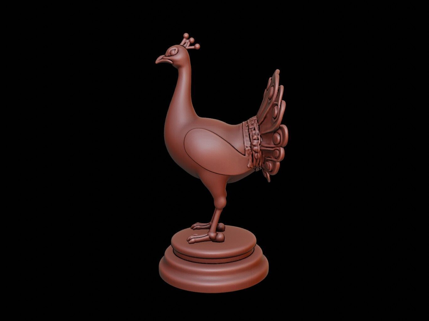 Peacock Figure Printable 3D print model_2