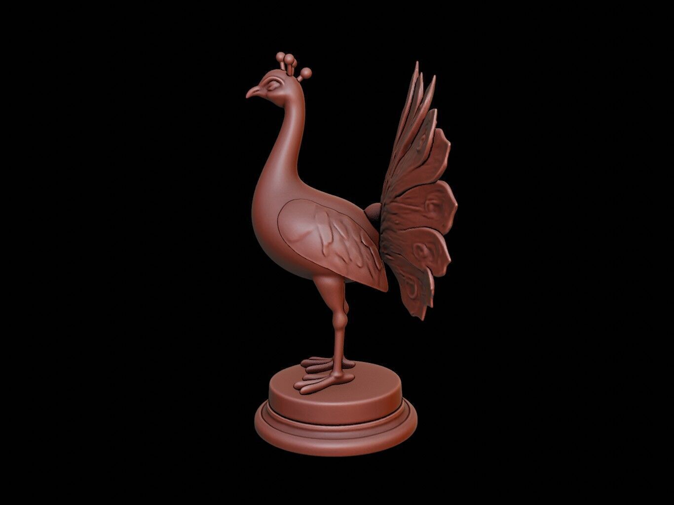 Peacock Figure Printable 3D print model_2