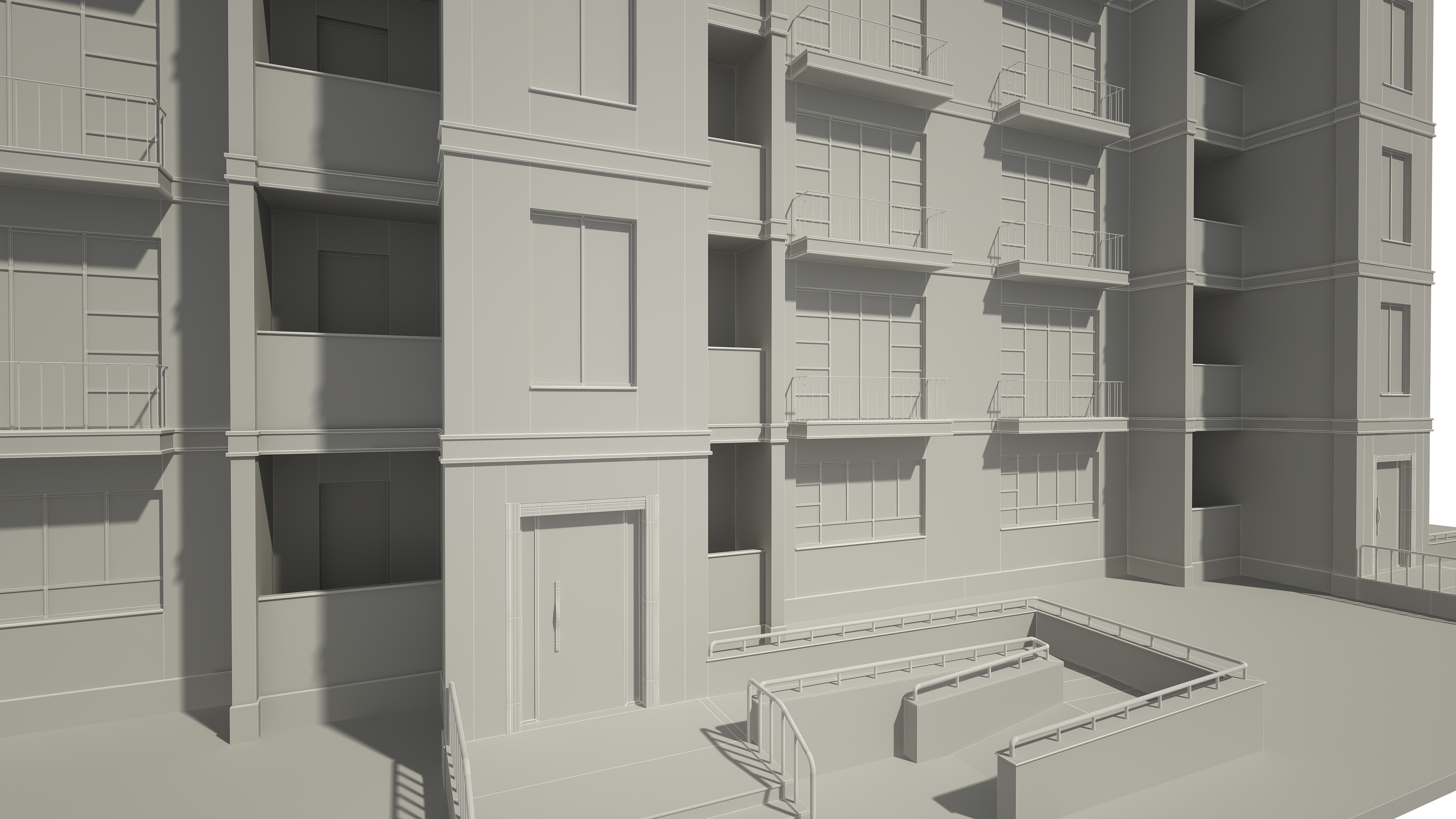 Apartment Building With Interior 3D model_17