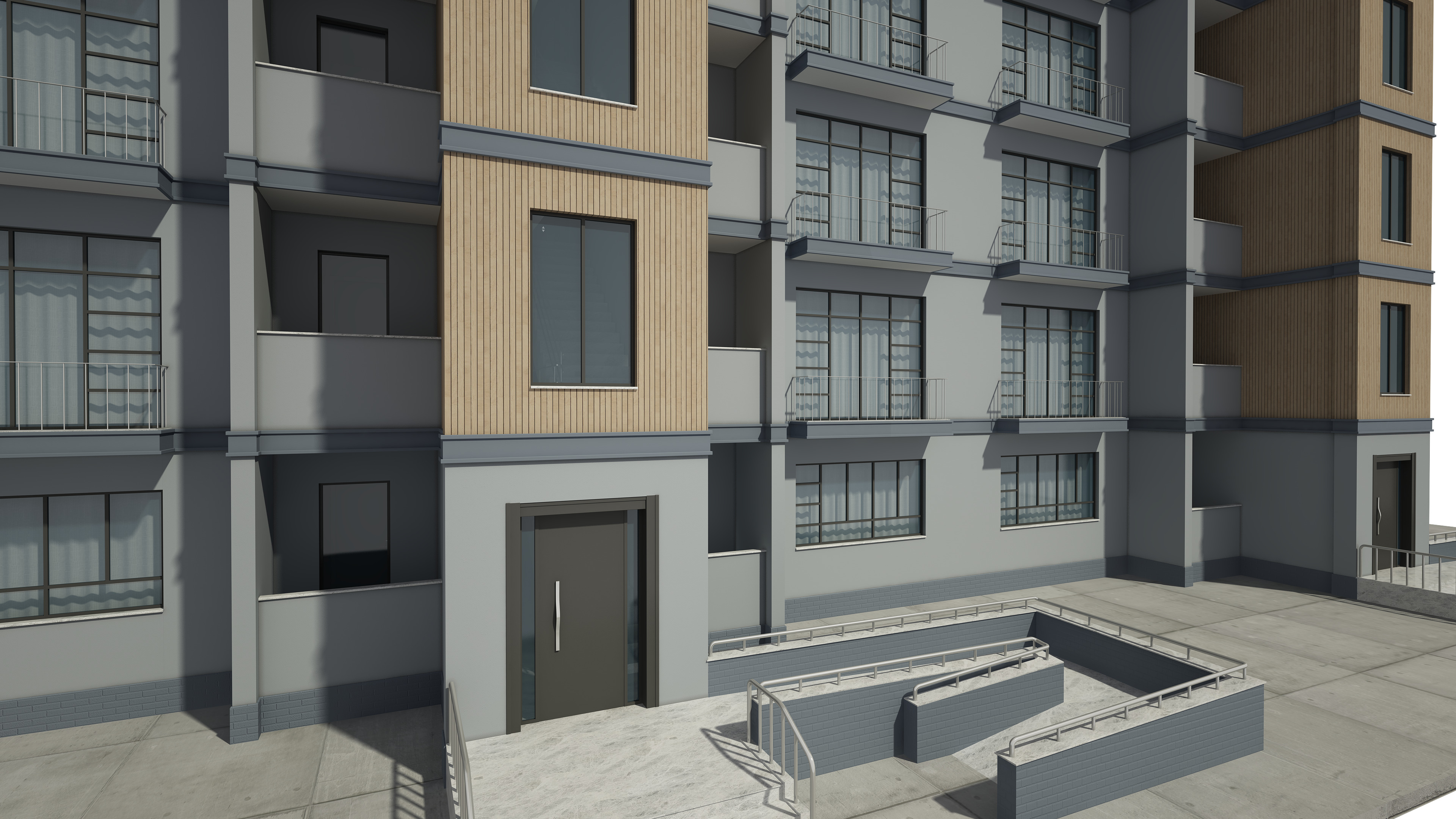 Apartment Building With Interior 3D model_1