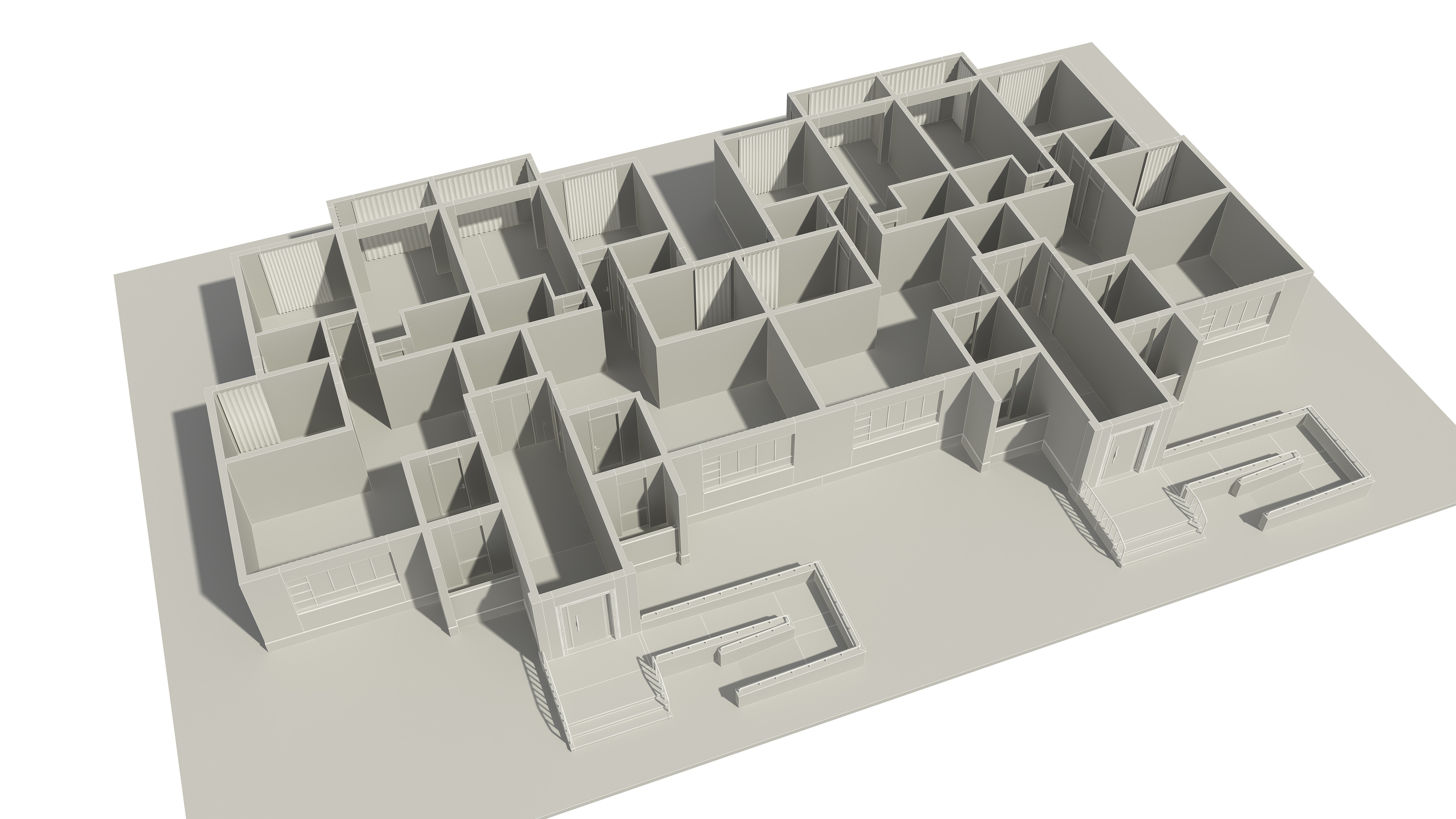 Apartment Building With Interior 3D model_21