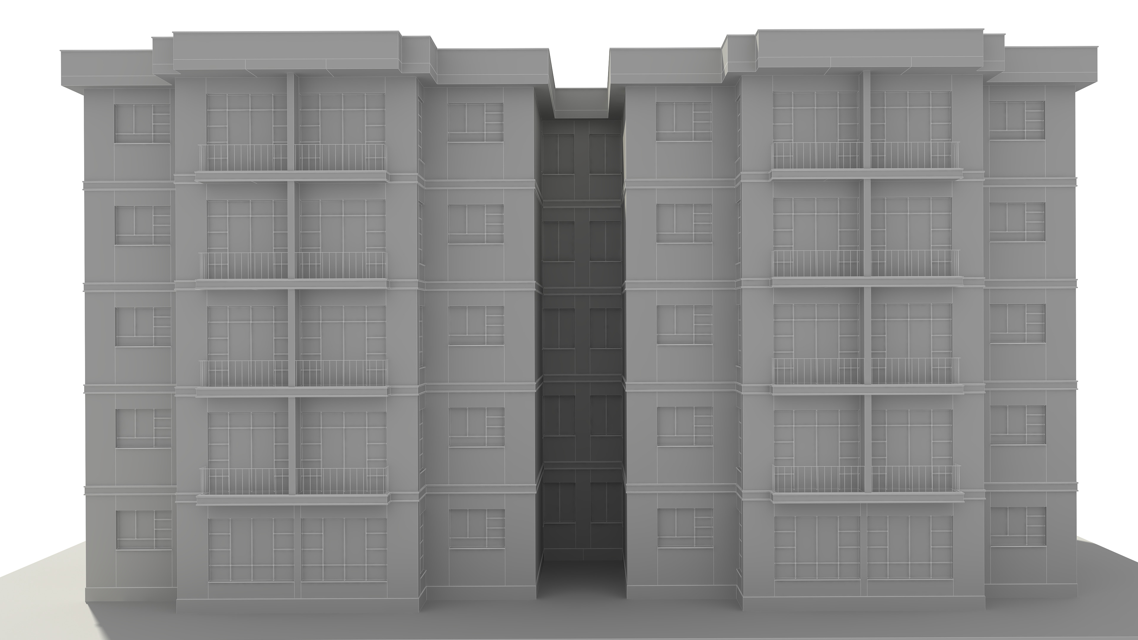 Apartment Building With Interior 3D model_16