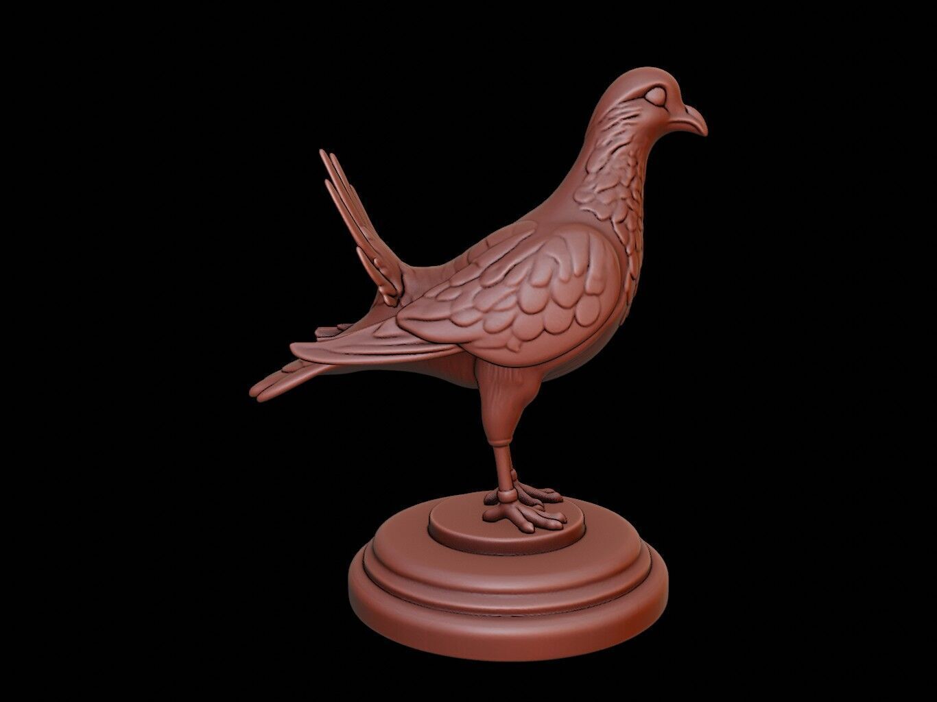 Pigeon Figure Printable 3D print model_2