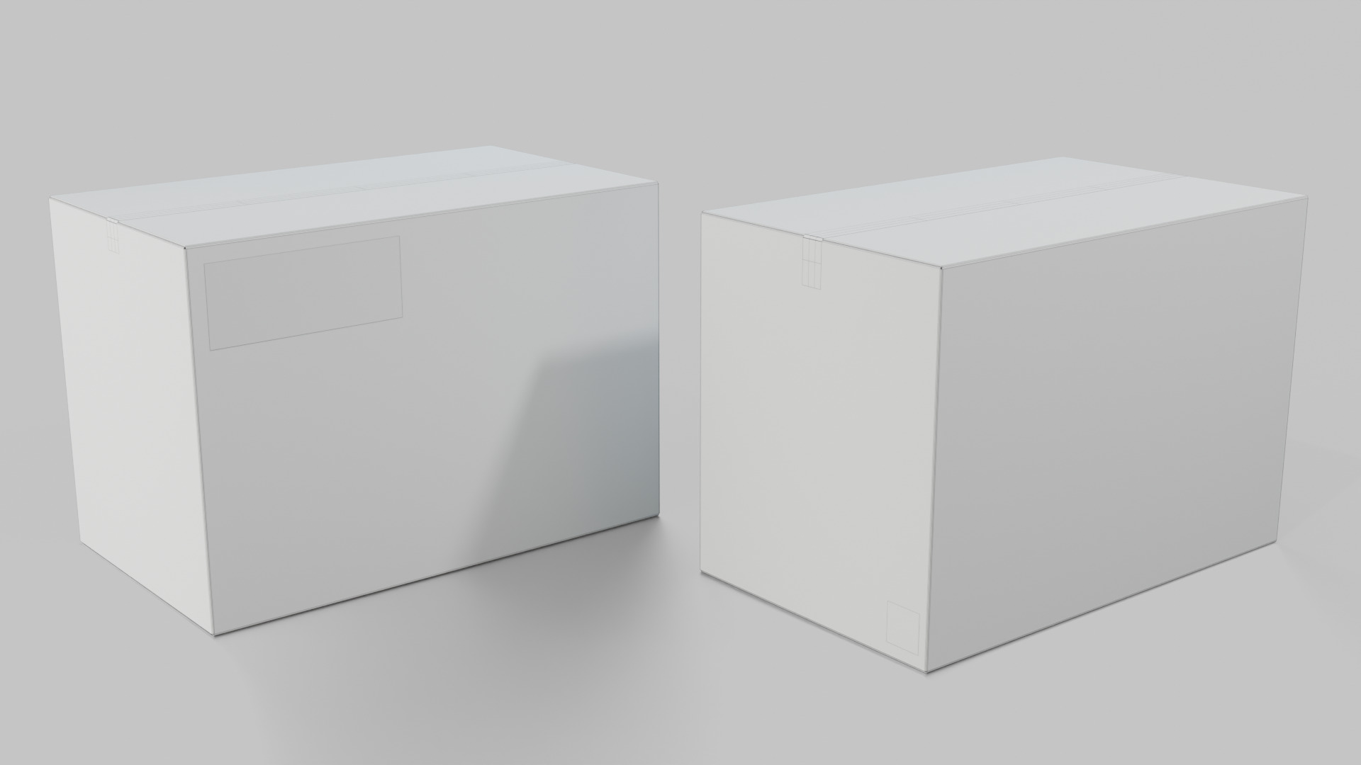 Rectangular Deep Cardboard Box - Rigged and Fully Customizable Low-poly 3D model_15