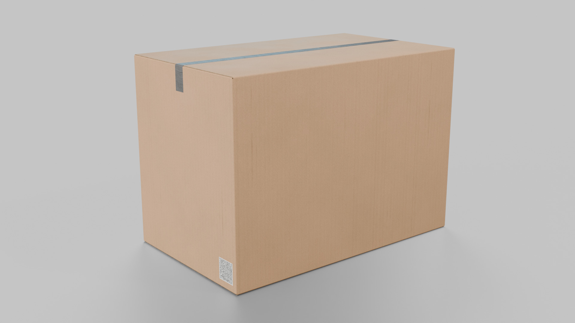 Rectangular Deep Cardboard Box - Rigged and Fully Customizable Low-poly 3D model_3