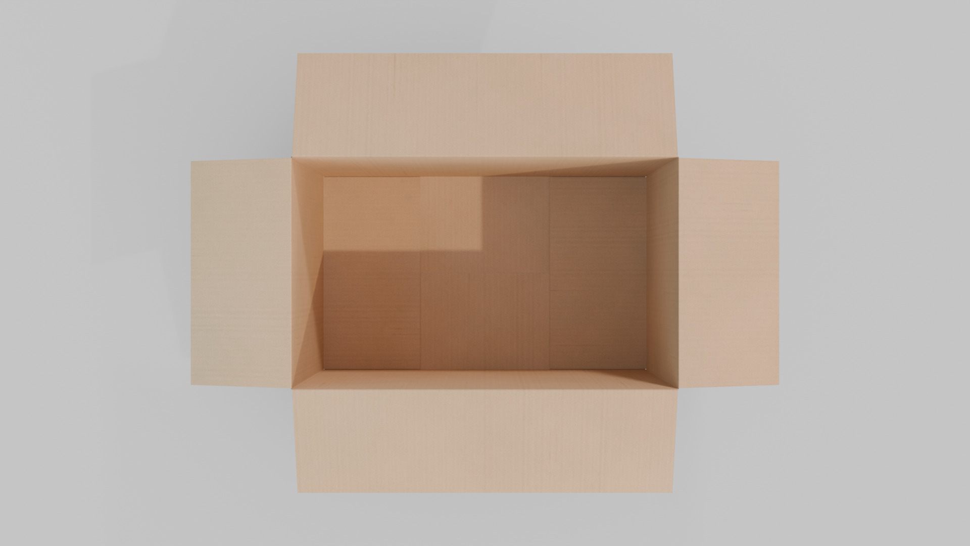 Rectangular Deep Cardboard Box - Rigged and Fully Customizable Low-poly 3D model_9