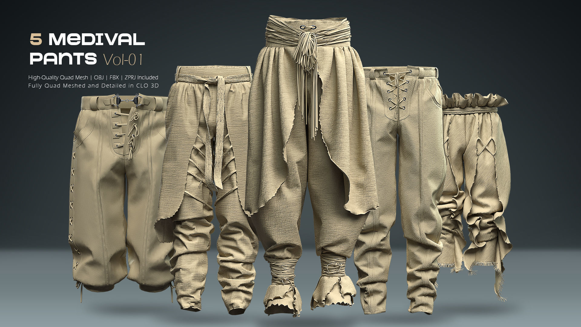 5 Medival Pants Collection Vol 01 _2