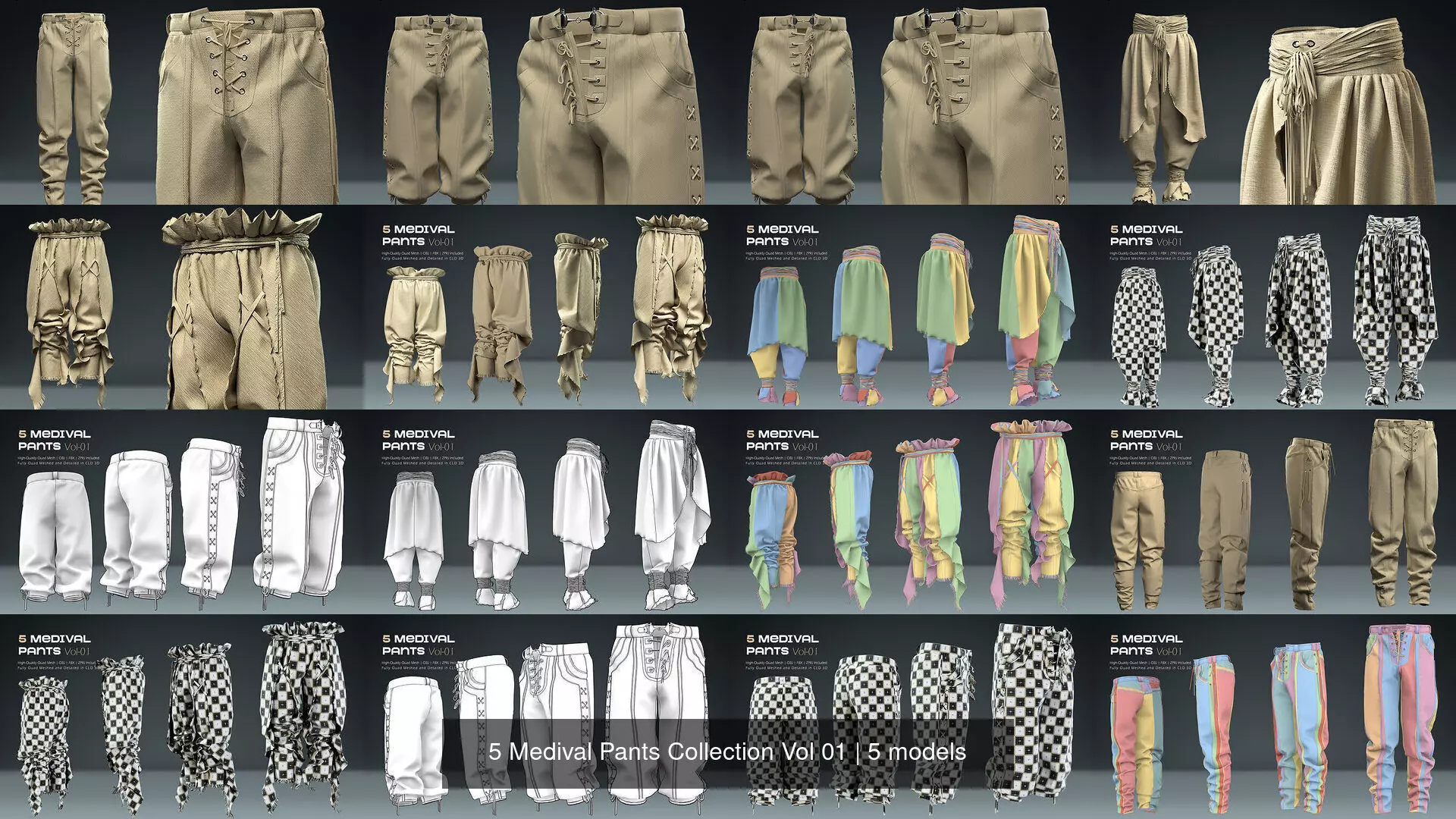 5 Medival Pants Collection Vol 01 _1