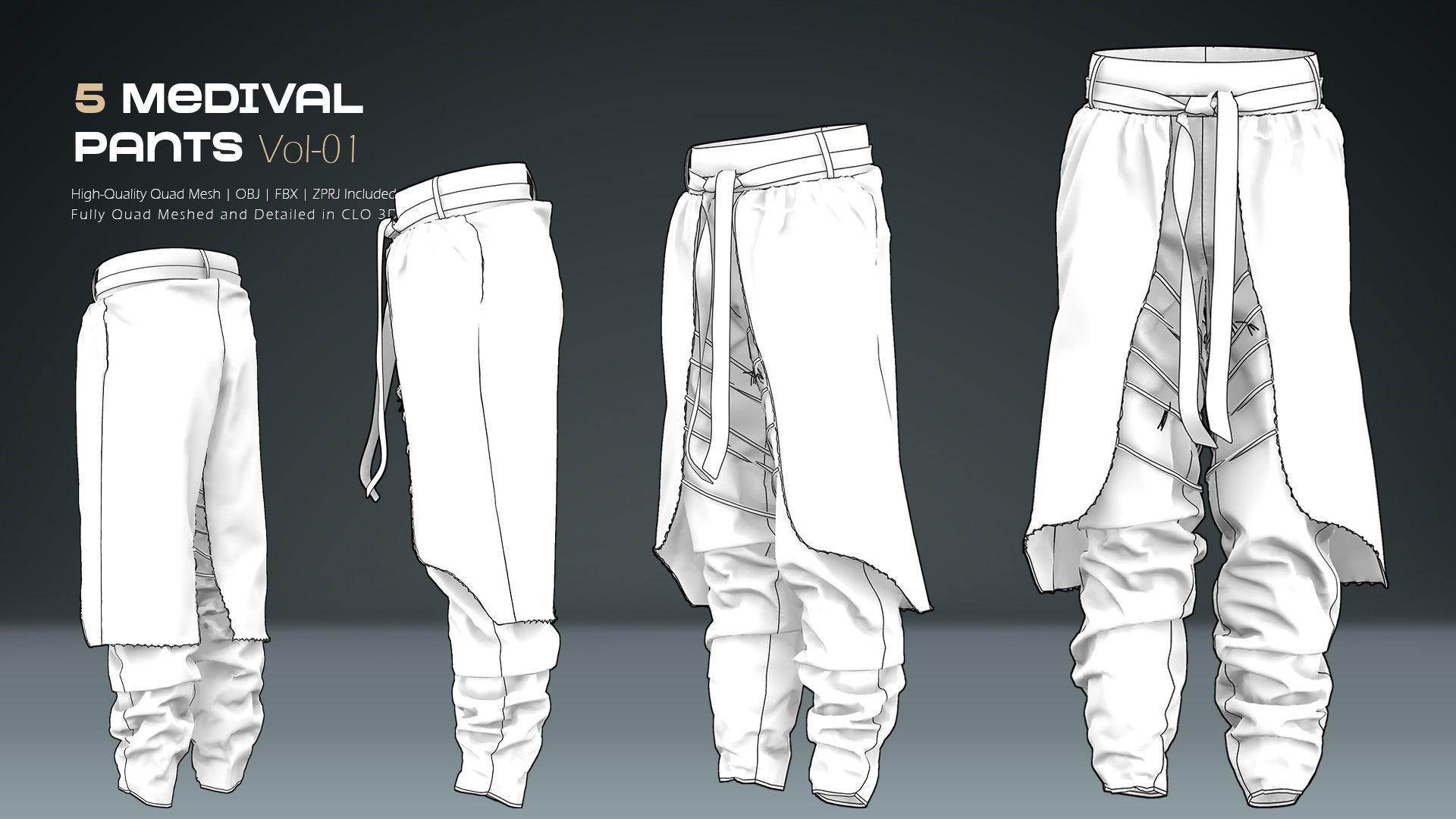 5 Medival Pants Collection Vol 01 _11