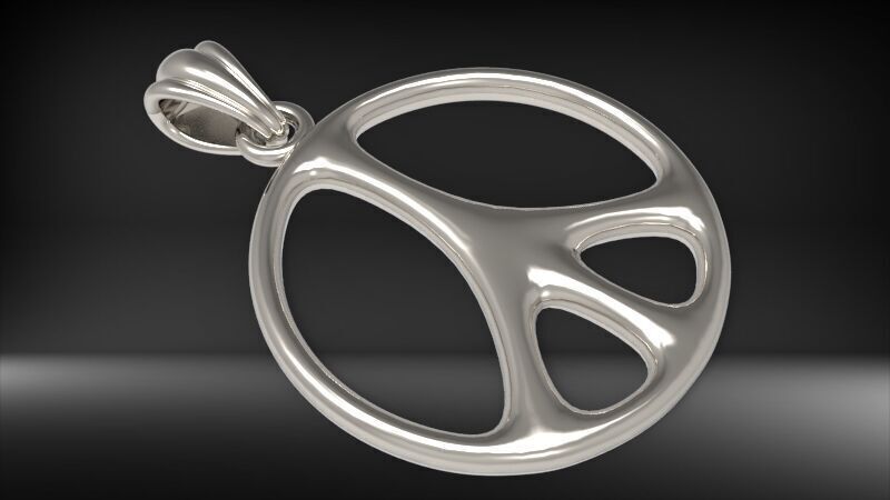 Peace Sign Jewelry Hippie Style Love Peace Pendant Necklace 3D print model_9