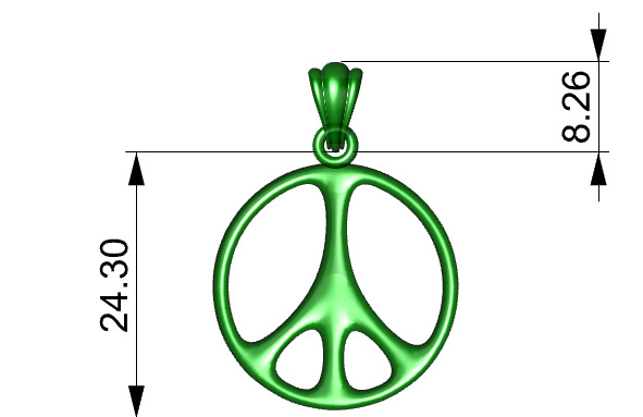 Peace Sign Jewelry Hippie Style Love Peace Pendant Necklace 3D print model_10