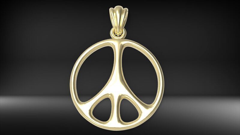 Peace Sign Jewelry Hippie Style Love Peace Pendant Necklace 3D print model_6