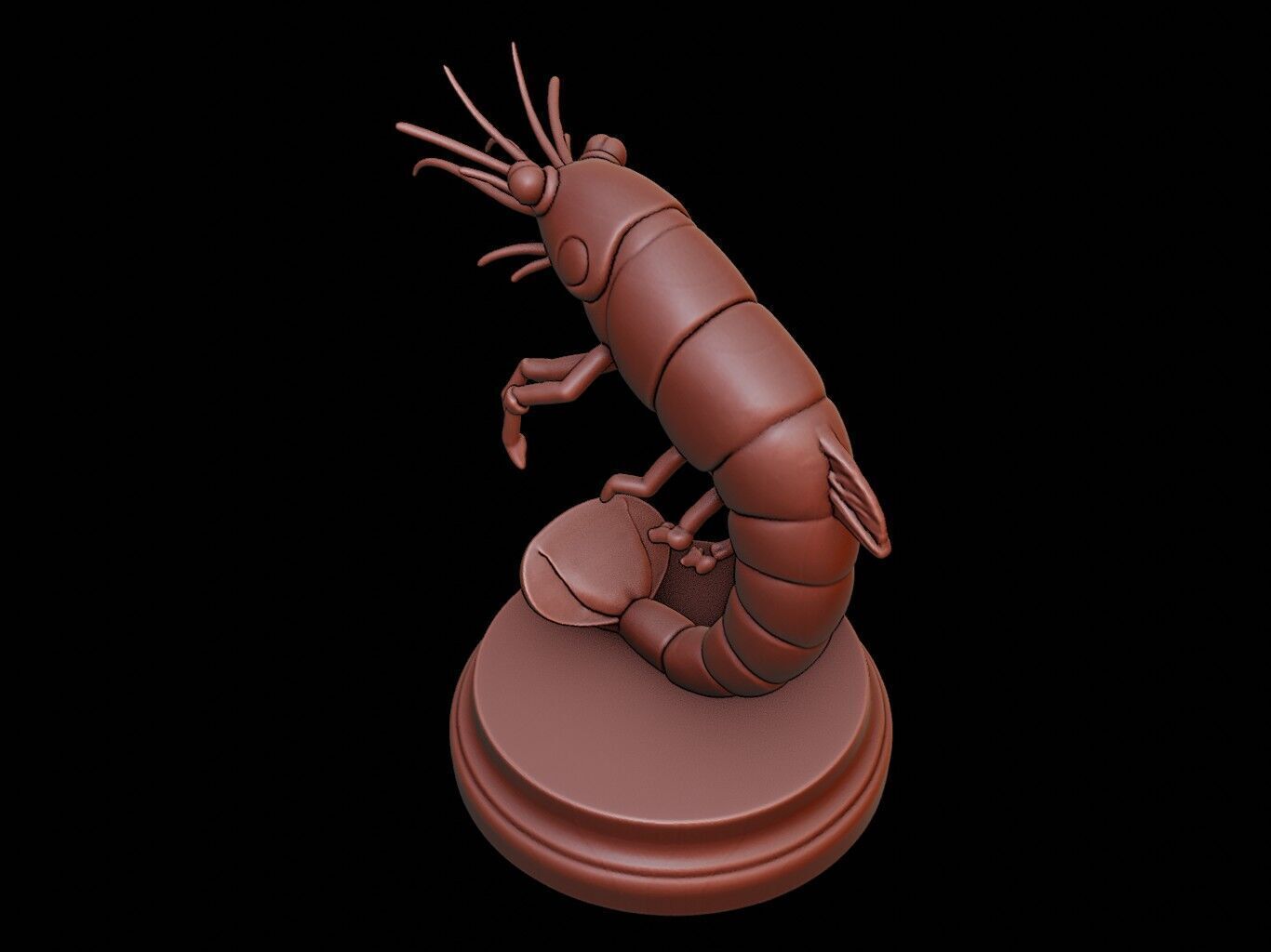 Shrimp Figure Printable 3D print model_1
