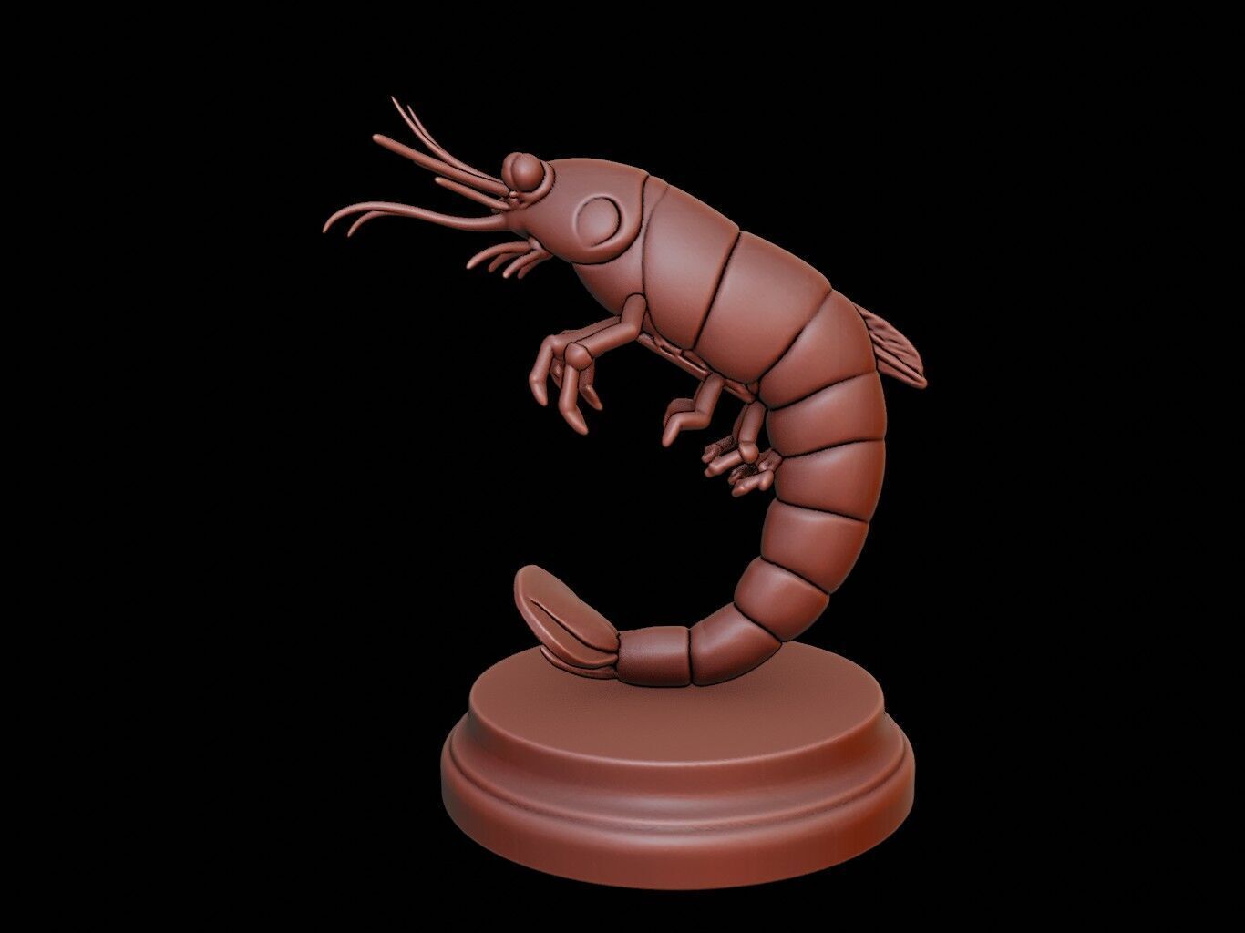 Shrimp Figure Printable 3D print model_2