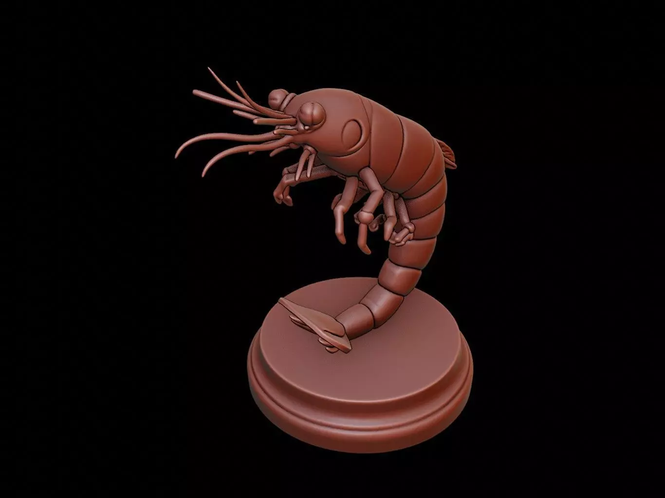 Shrimp Figure Printable 3D print model_0