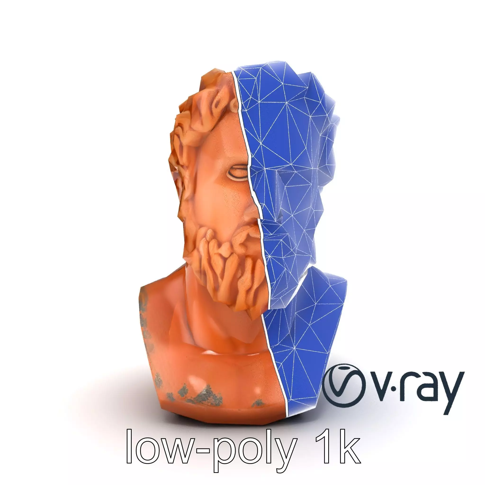Ancient Greek Terracotta Statue model pack Low-poly 3D model_0