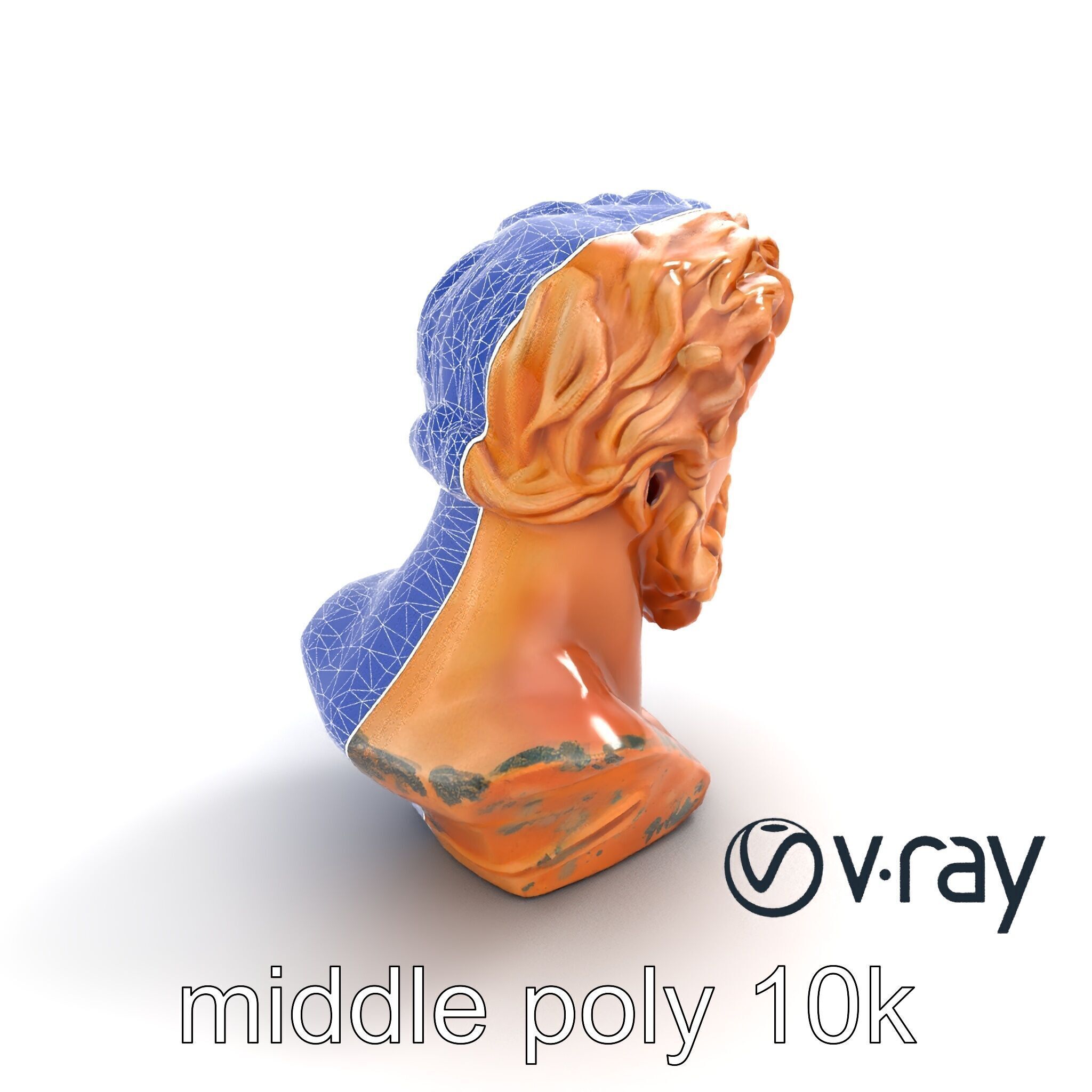 Ancient Greek Terracotta Statue model pack Low-poly 3D model_12