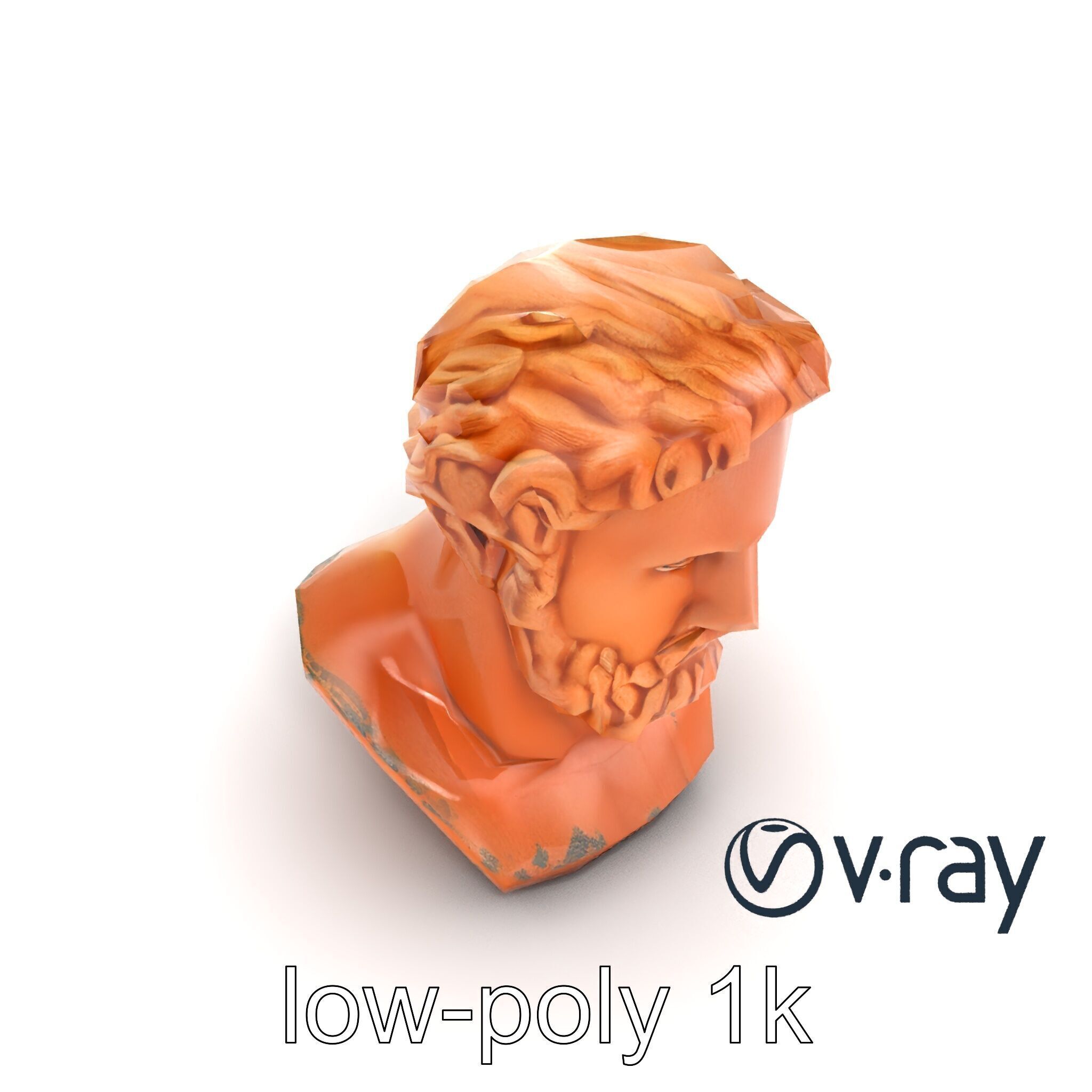 Ancient Greek Terracotta Statue model pack Low-poly 3D model_24