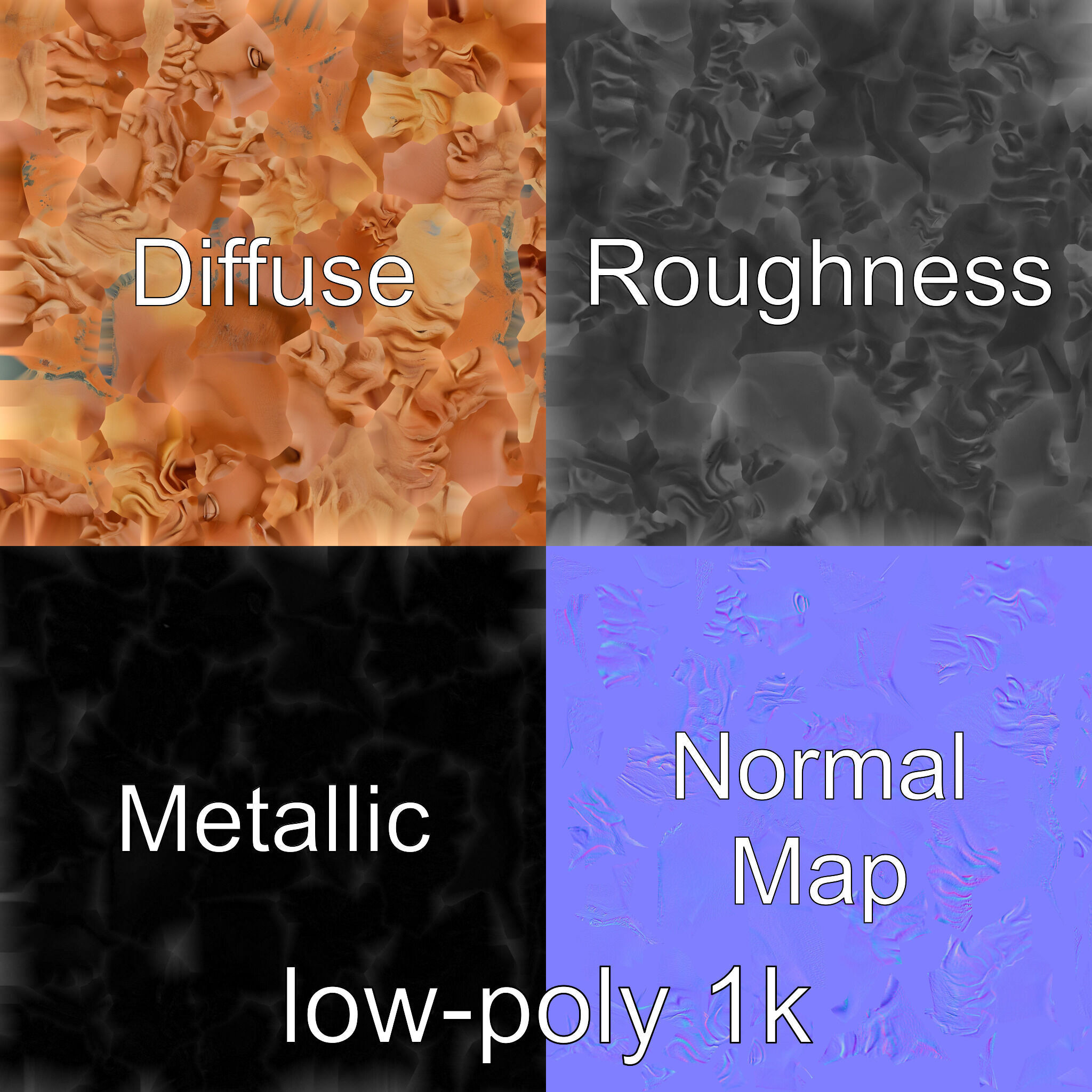 Ancient Greek Terracotta Statue model pack Low-poly 3D model_5