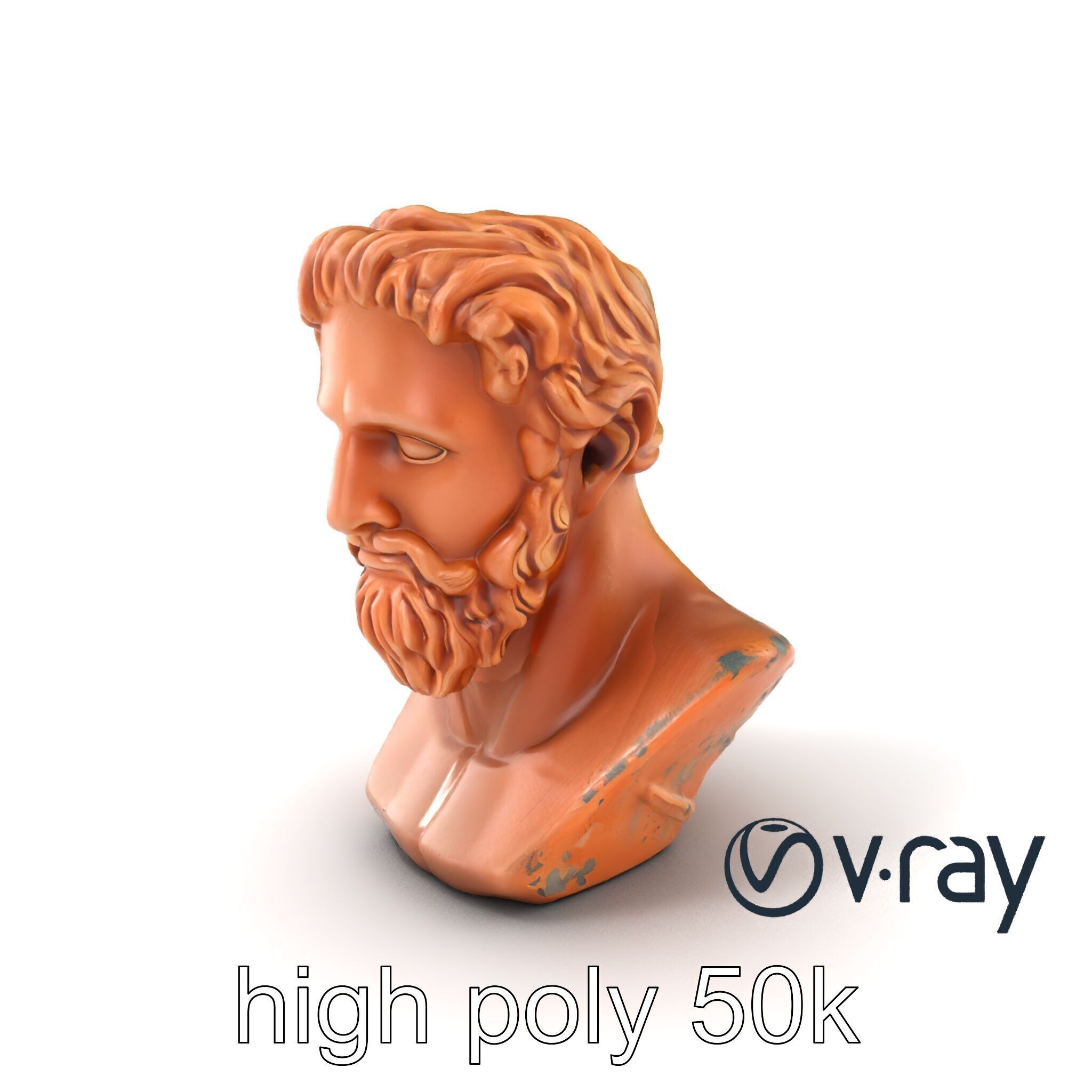 Ancient Greek Terracotta Statue model pack Low-poly 3D model_6
