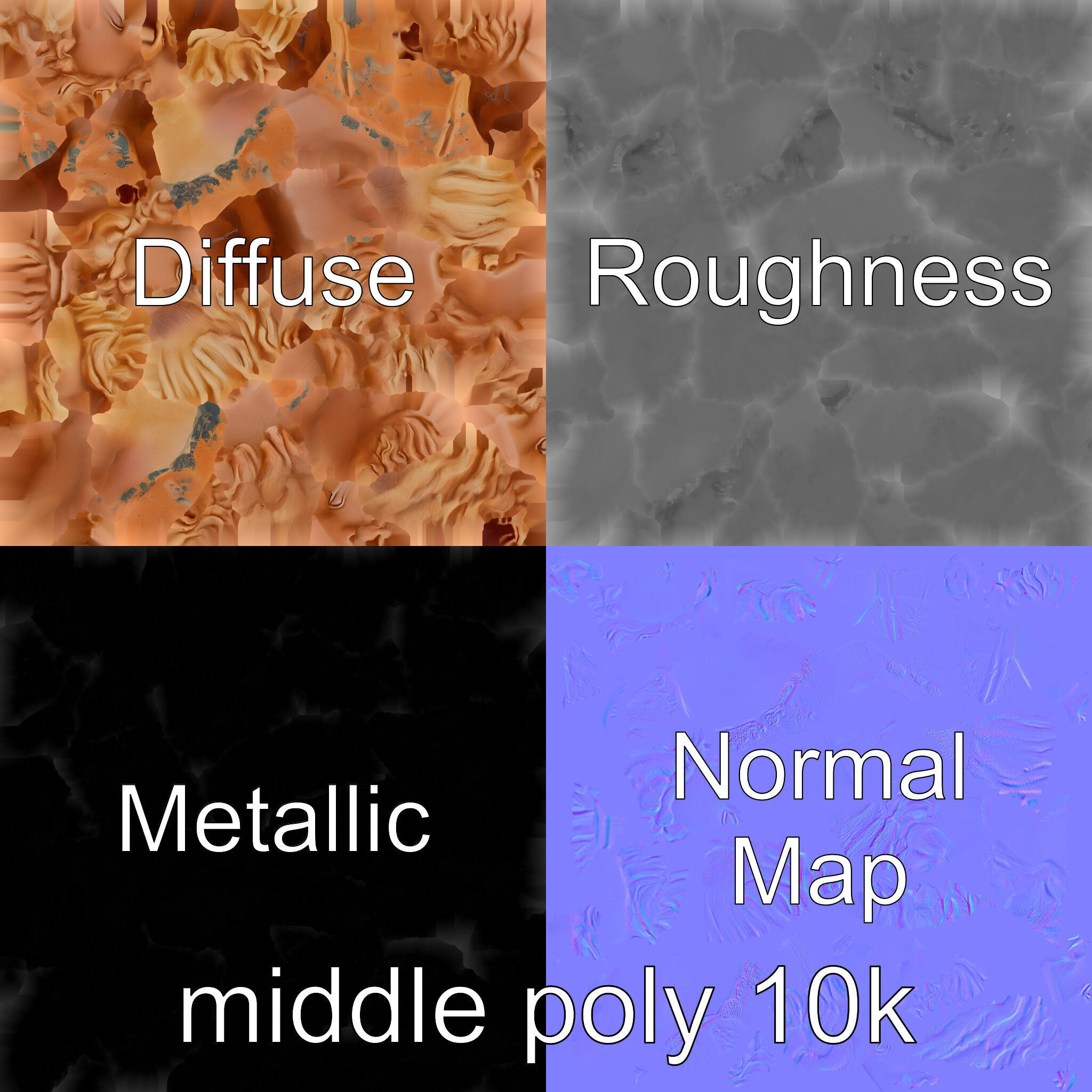 Ancient Greek Terracotta Statue model pack Low-poly 3D model_2